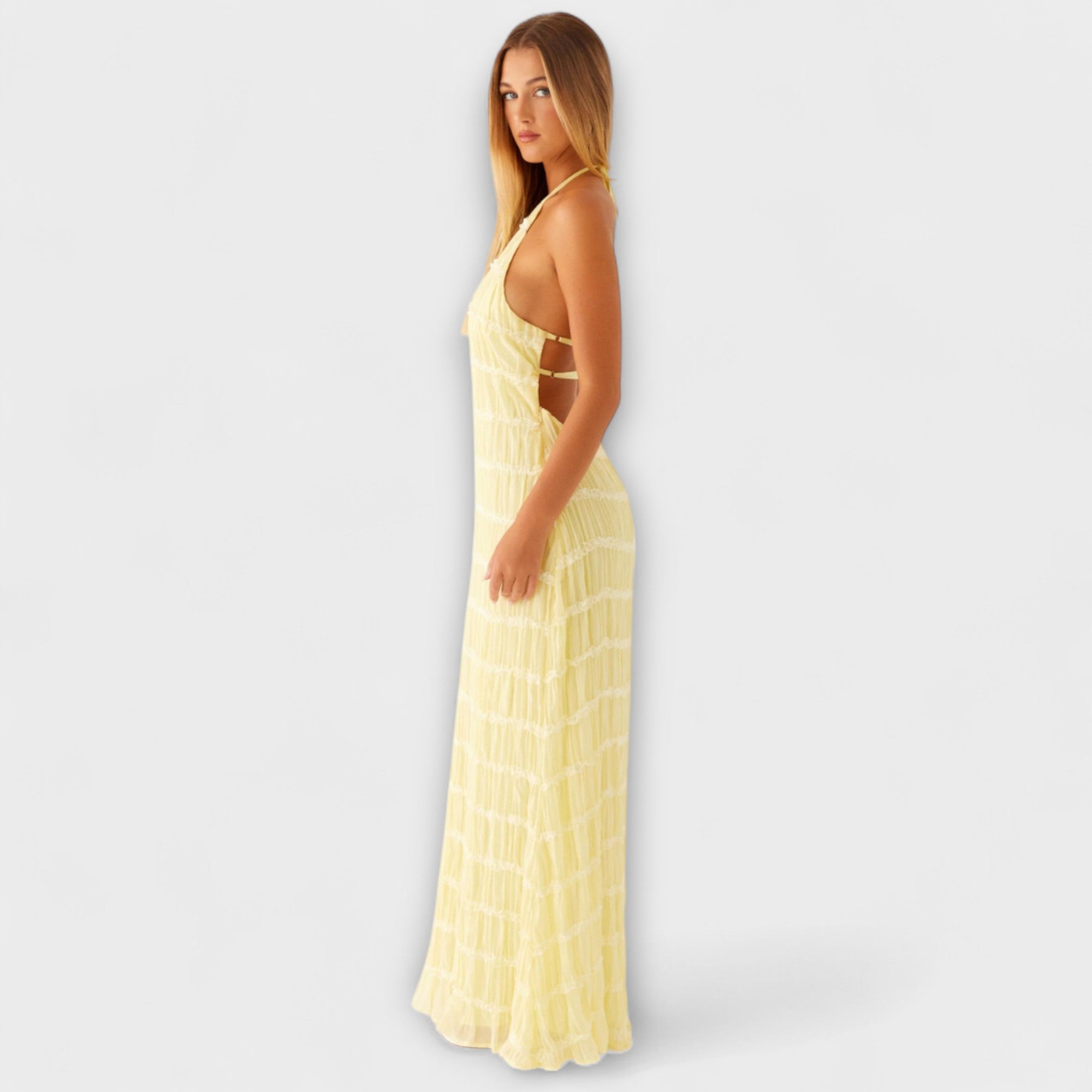 Vestido Elegante con Cuello Halter | Adeline