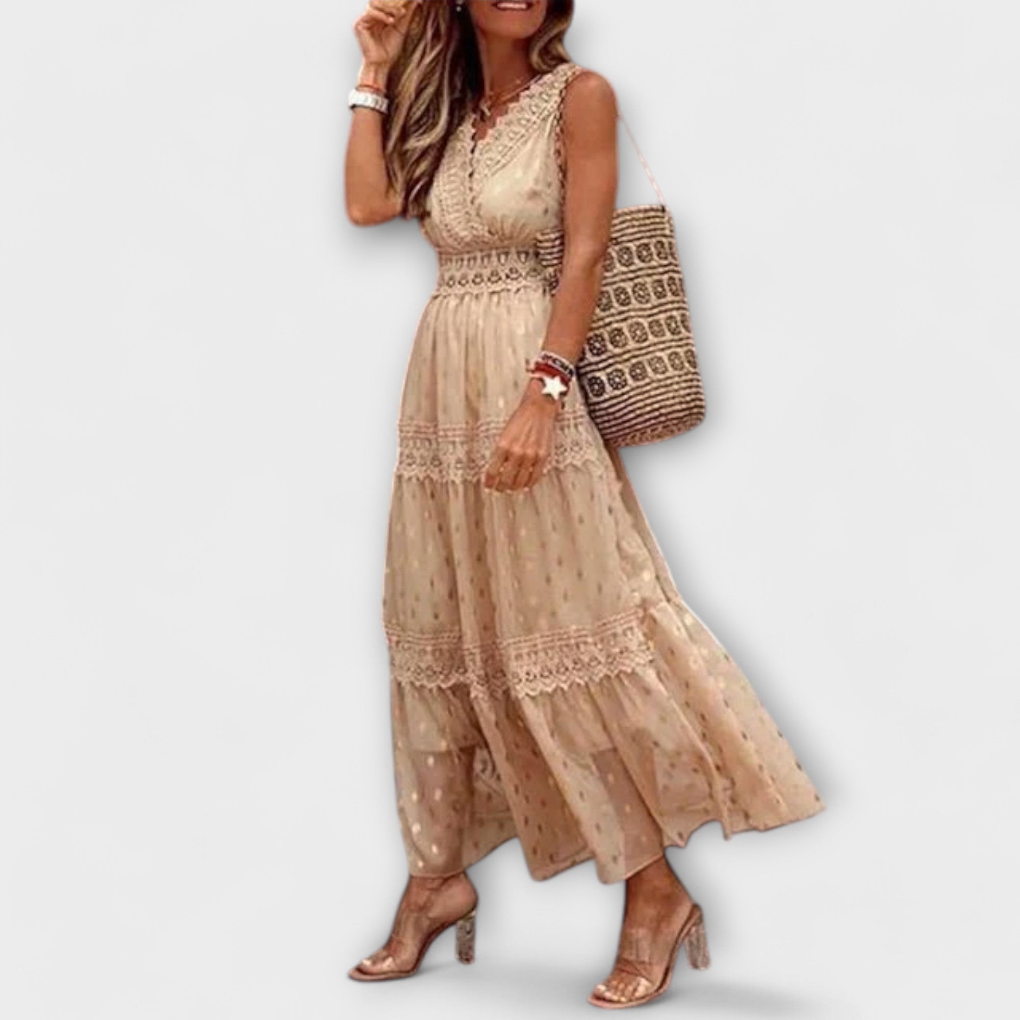 Vestido Largo Bohemio con Encaje | Ibicenco