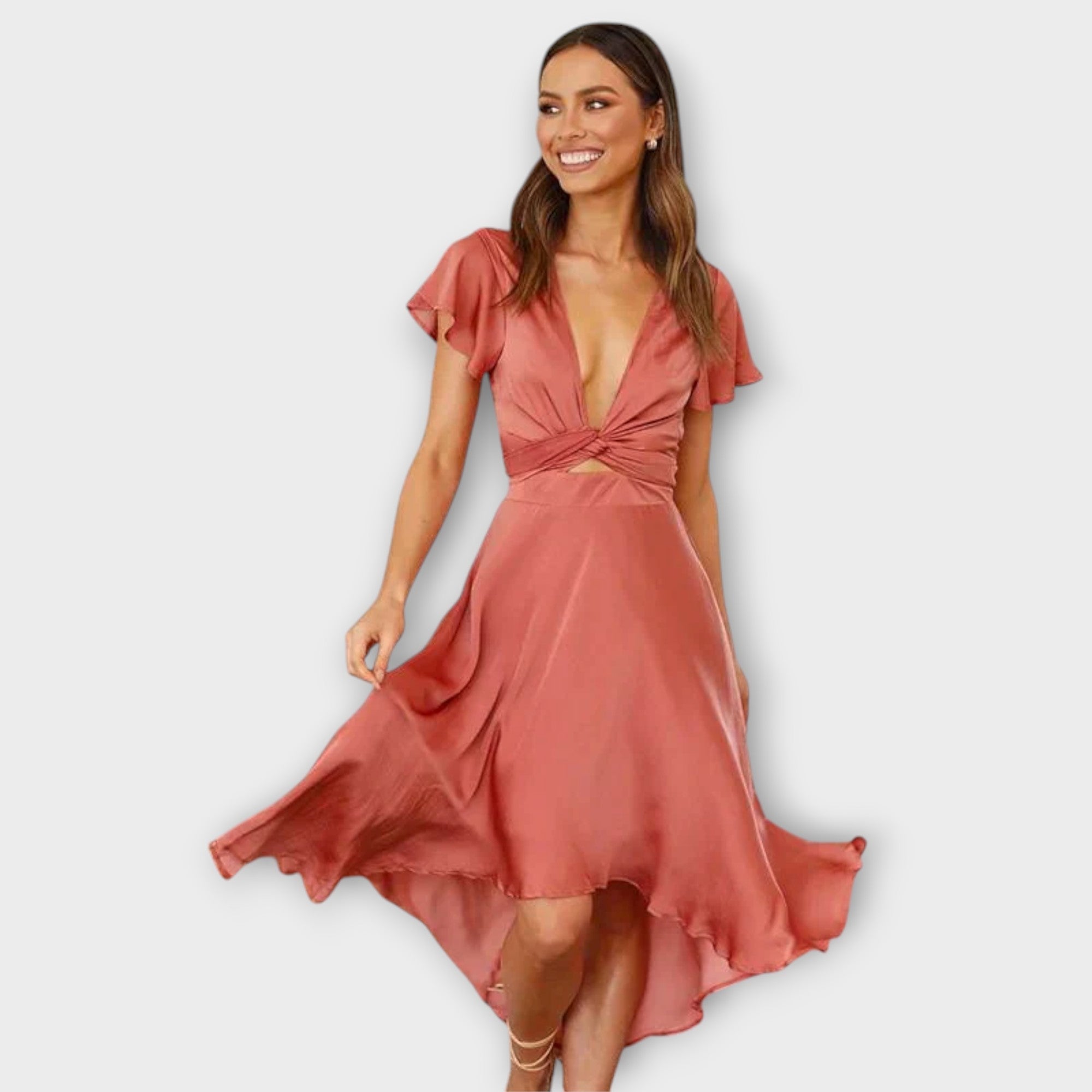 Vestido Midi Elegante con Escote en V Margret | Dress