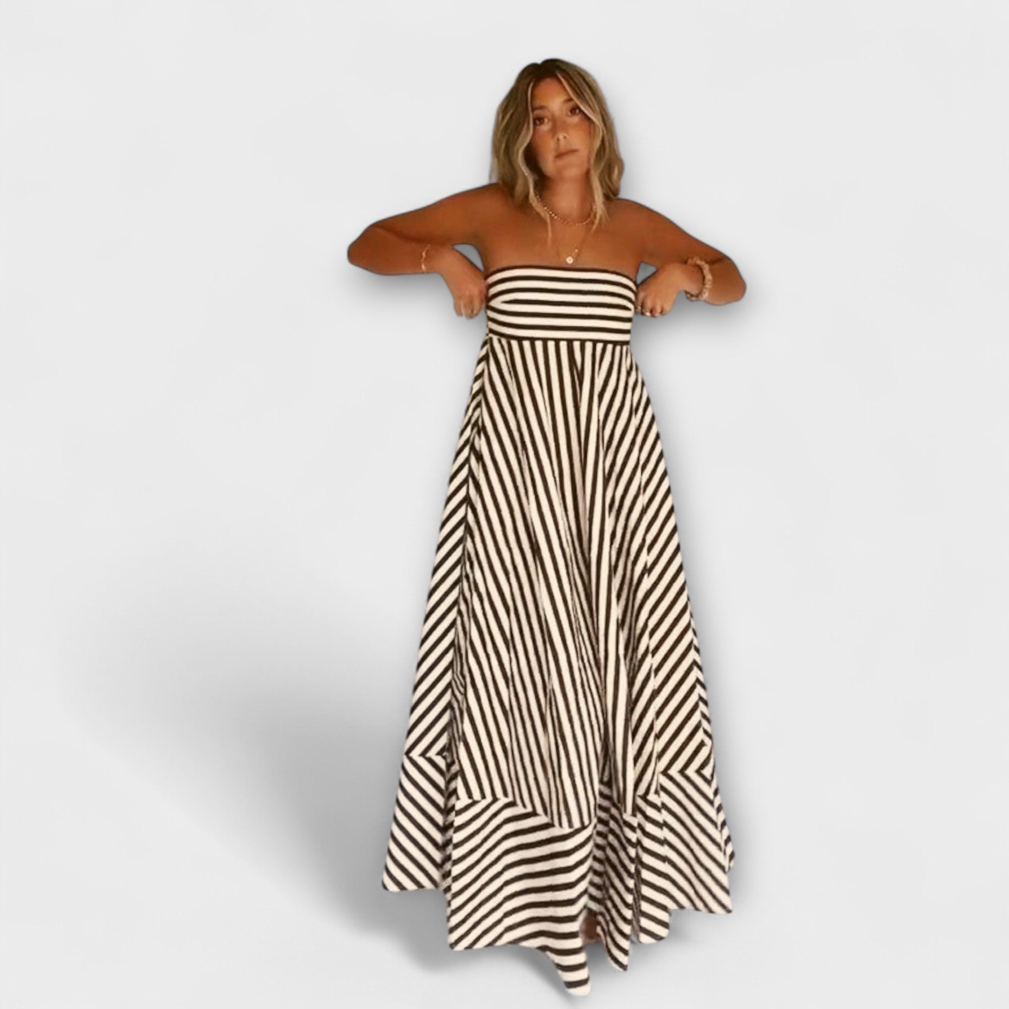 Vestido Largo de Fiesta con Volantes | Dami