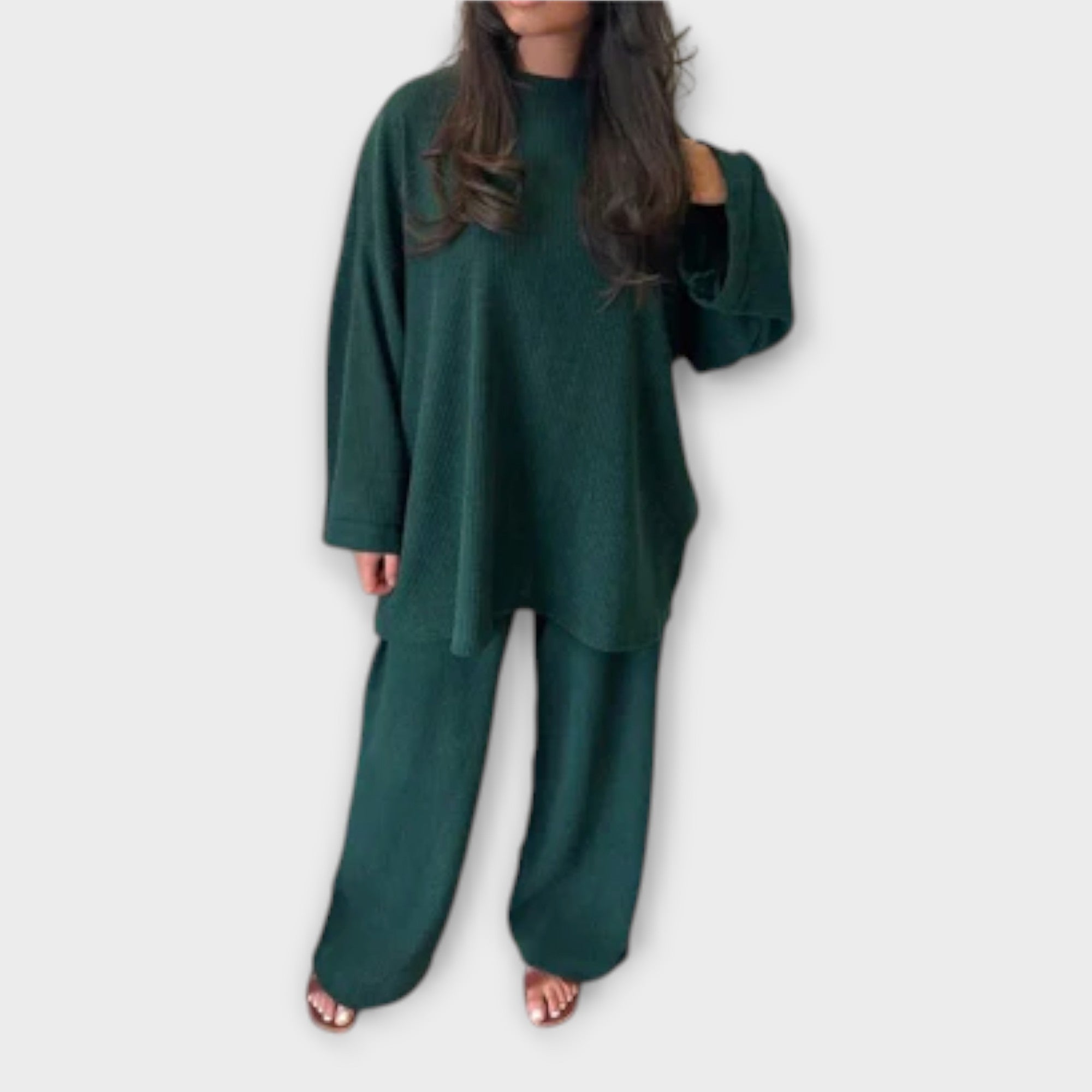 Conjunto de Punto Canalé Oversize para Mujer | Emilia