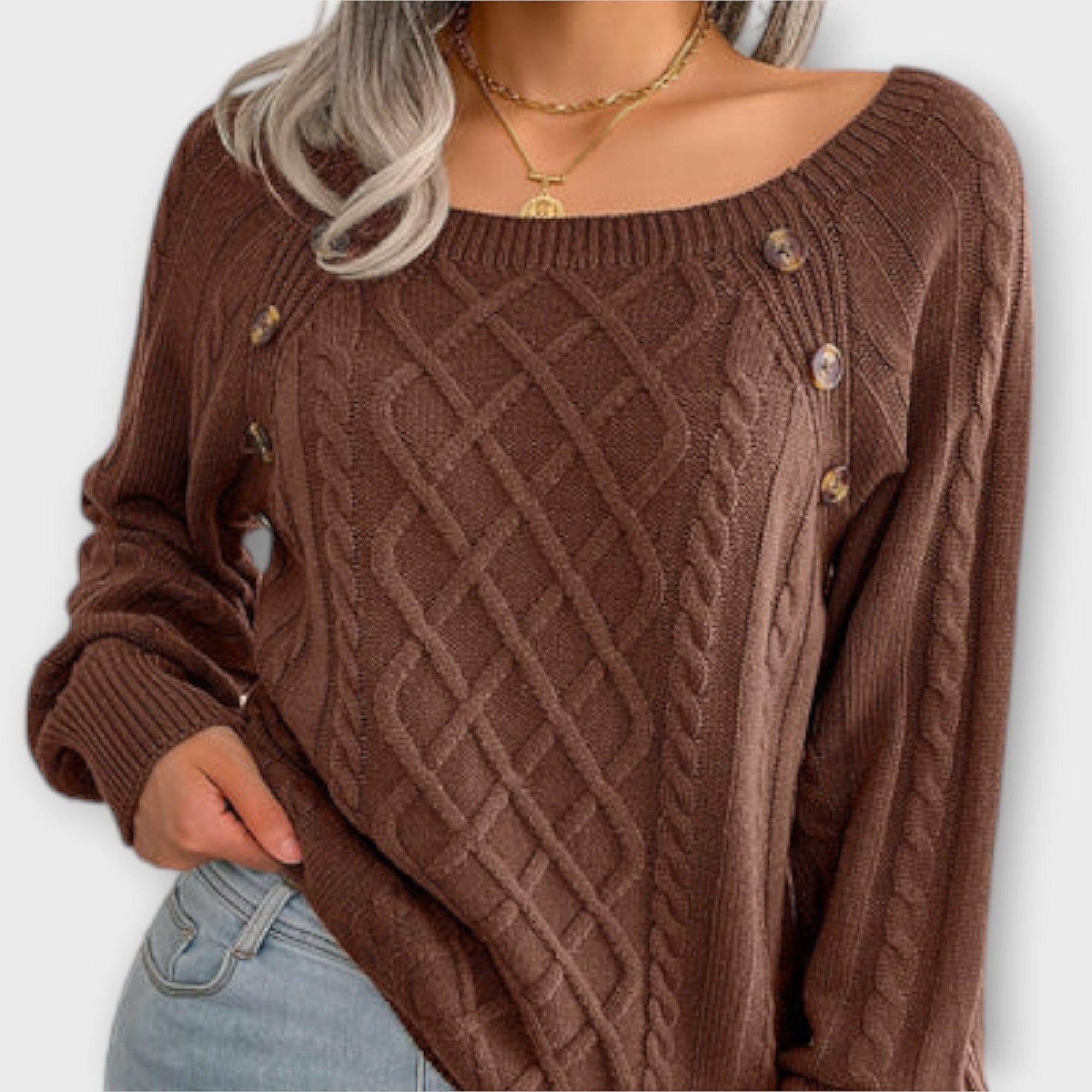 Jersey de Punto con Botones en el Hombro | Andrea