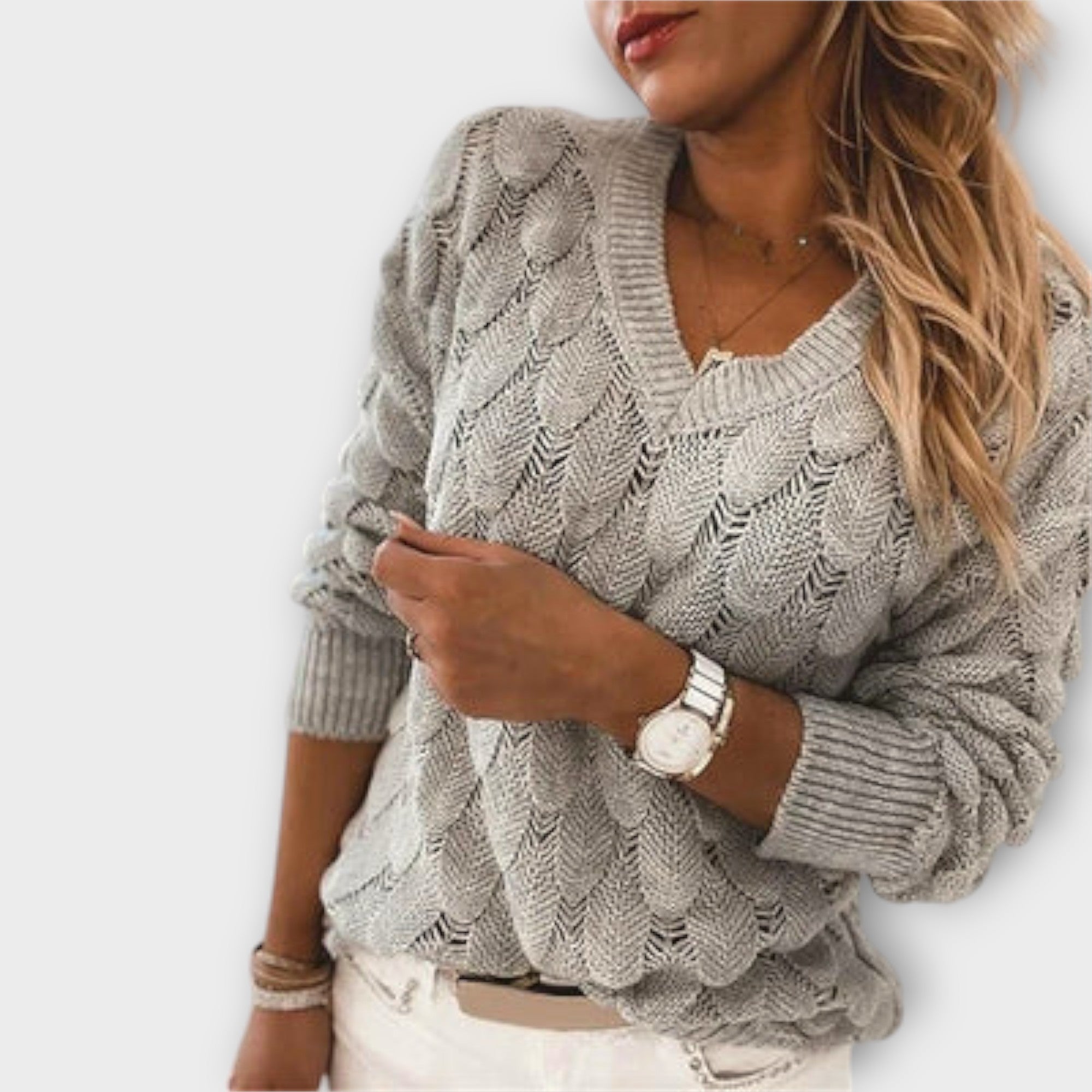 Jersey de Punto con Escote en V para Mujer | Sophy