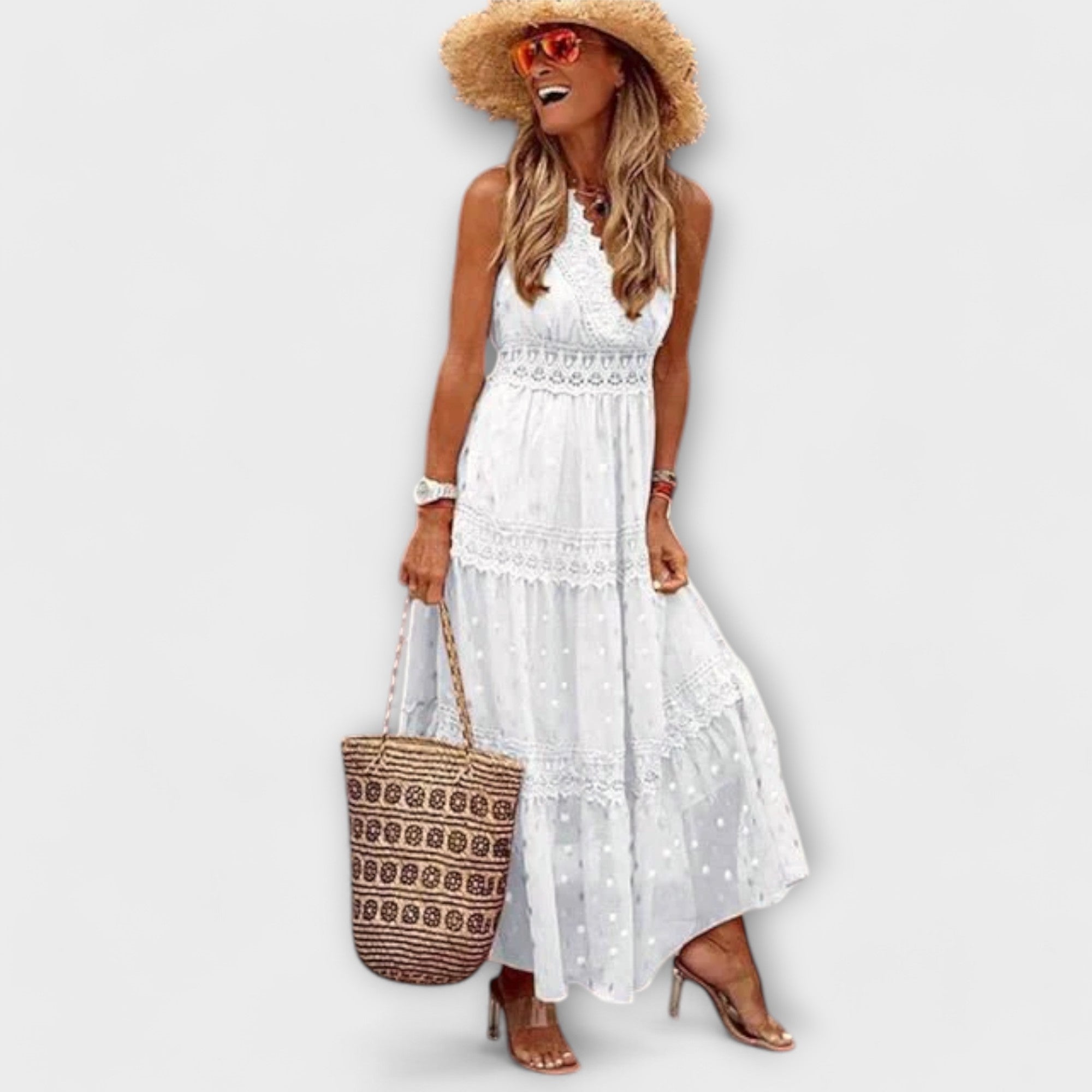 Vestido Largo Bohemio con Encaje | Ibicenco