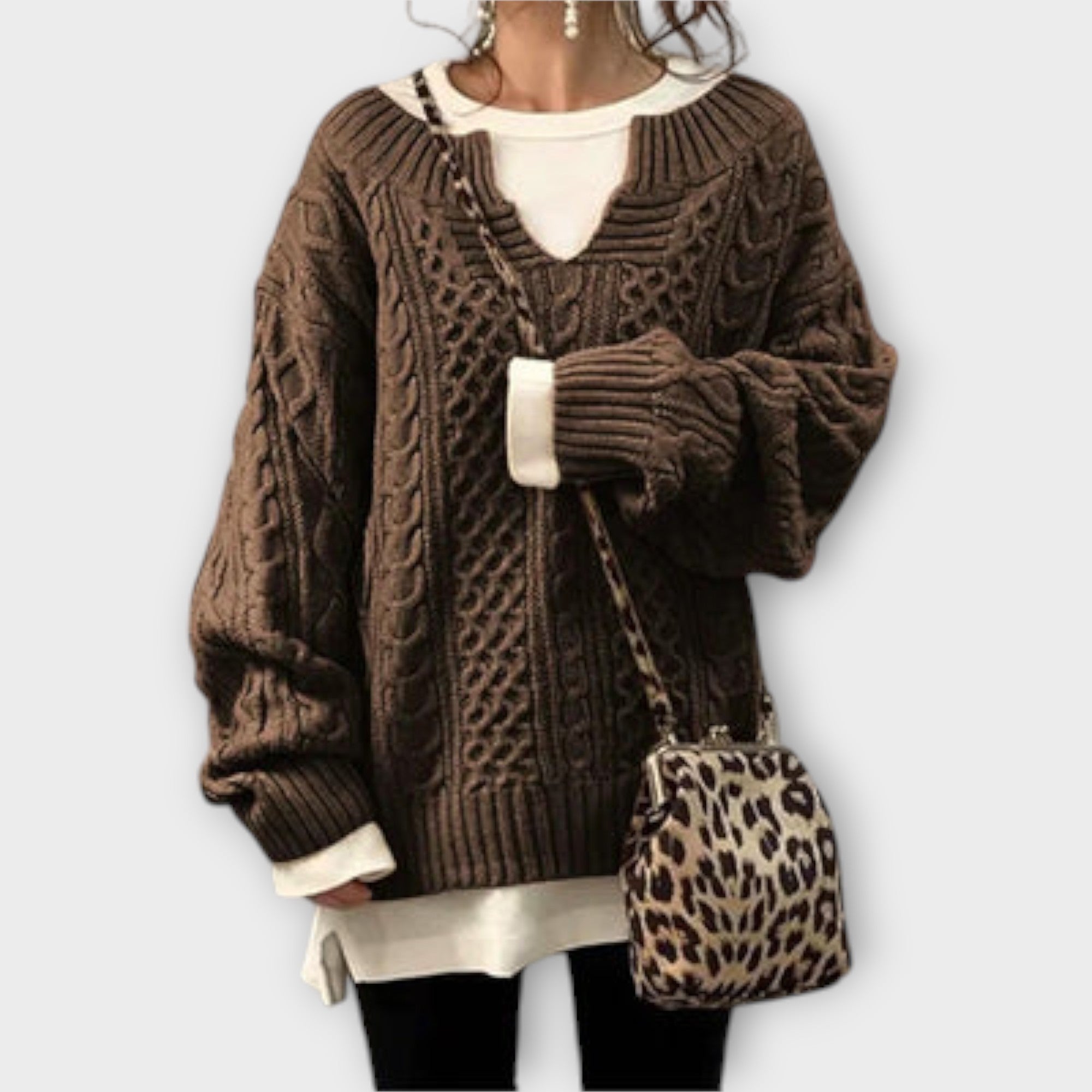 Jersey Oversize de Punto con Trenzas para Mujer | Jully