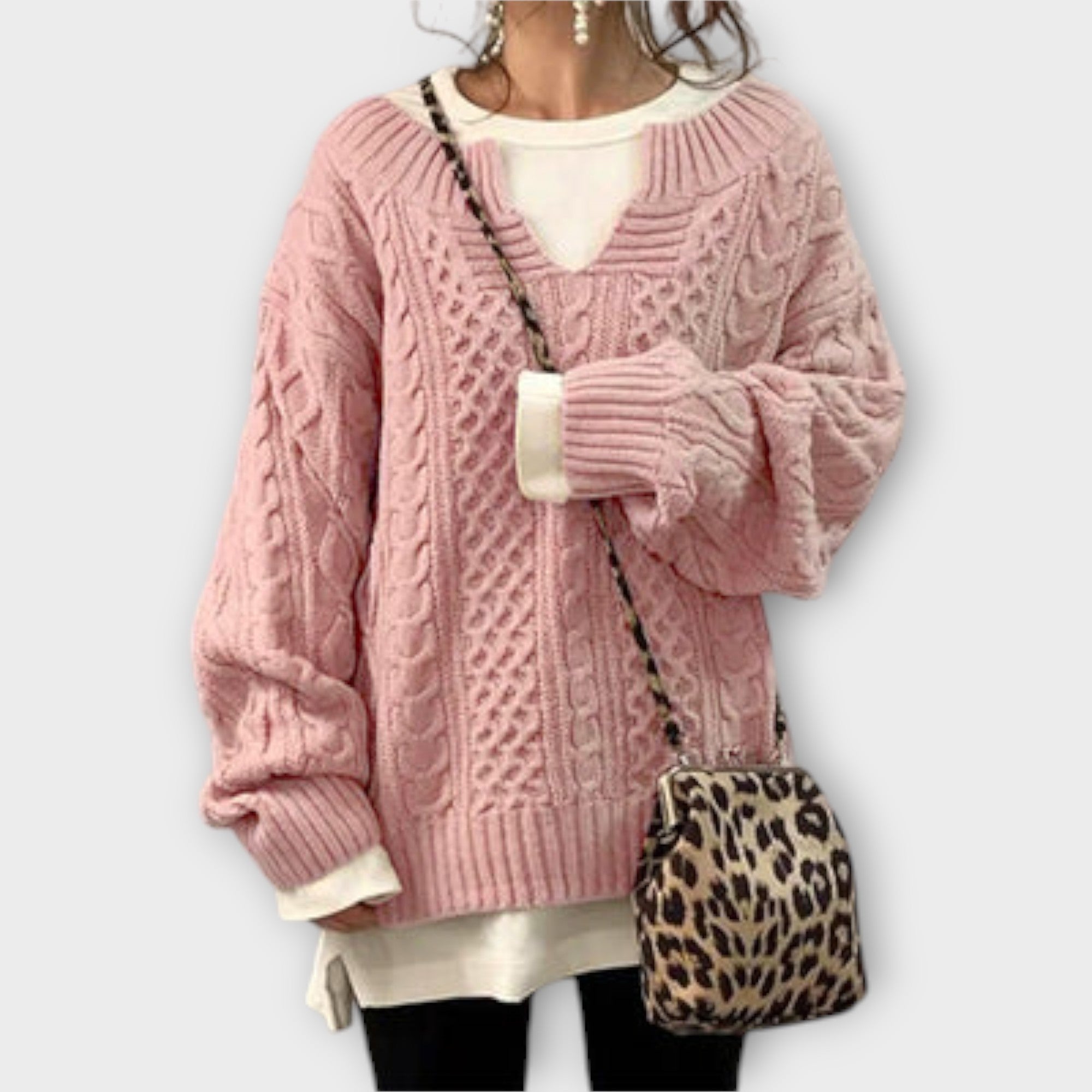 Jersey Oversize de Punto con Trenzas para Mujer | Jully