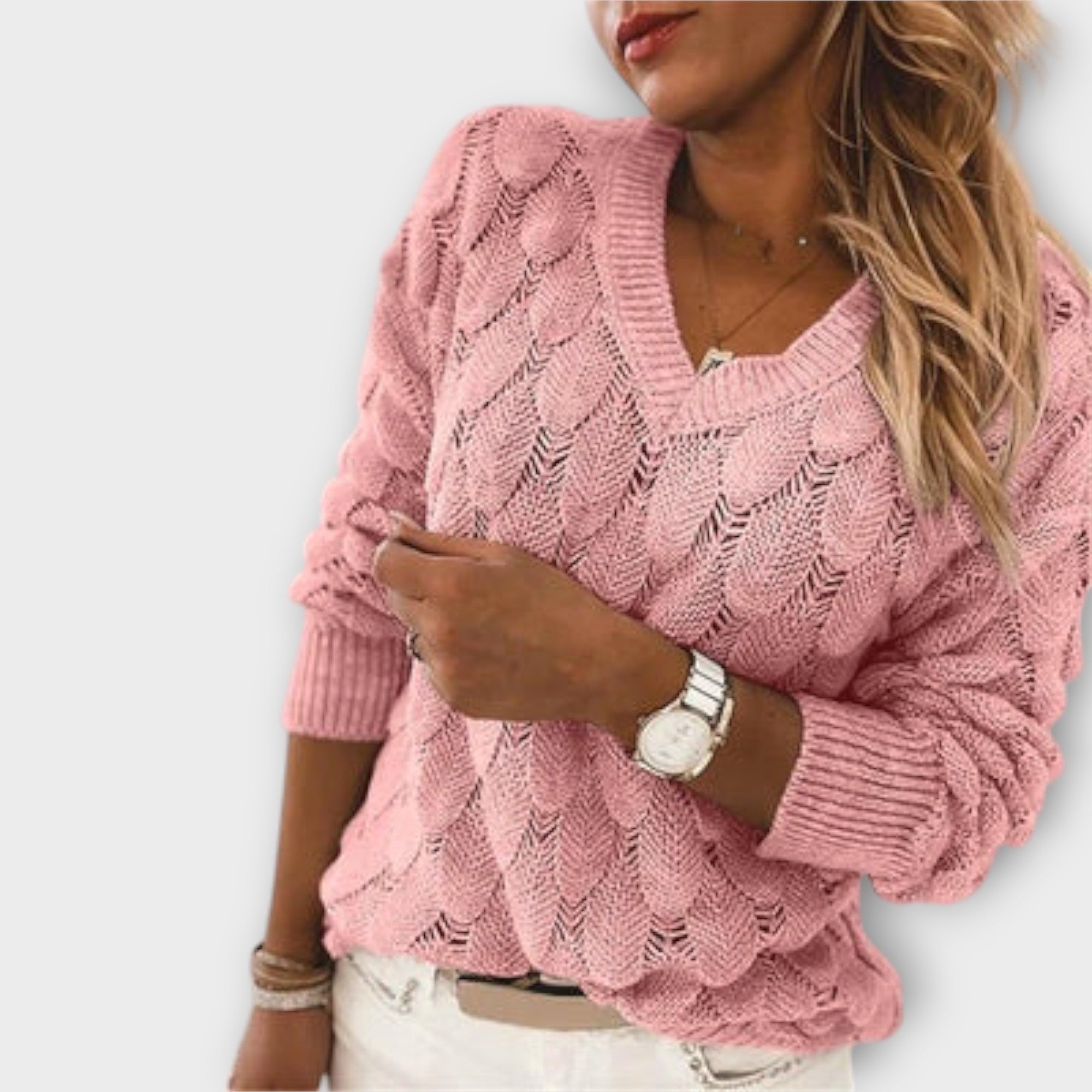 Jersey de Punto con Escote en V para Mujer | Sophy