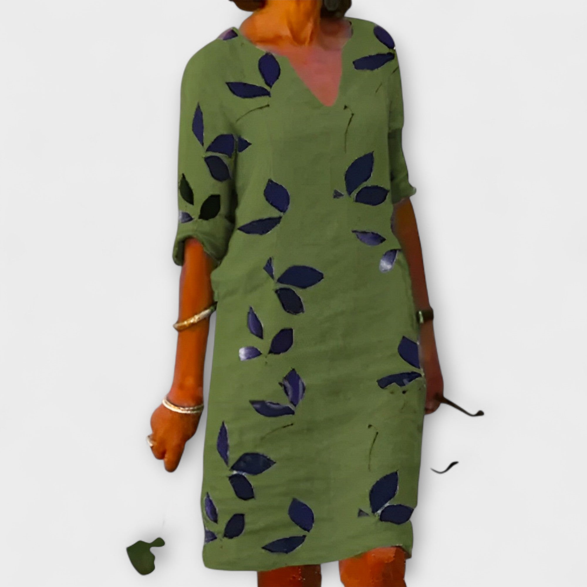 Vestido con Estampado de Hojas Tropicales Malende | Milly