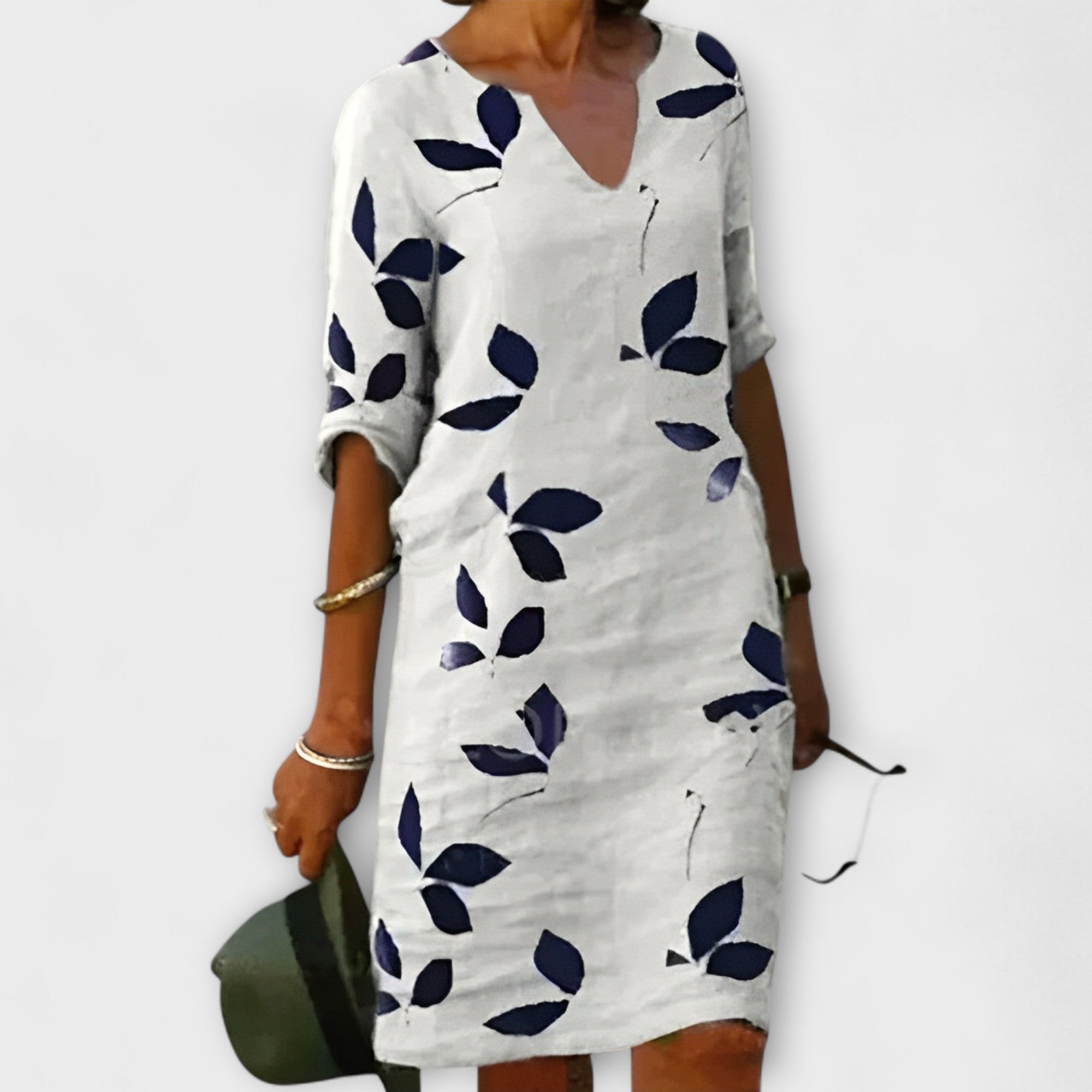 Vestido con Estampado de Hojas Tropicales Malende | Milly