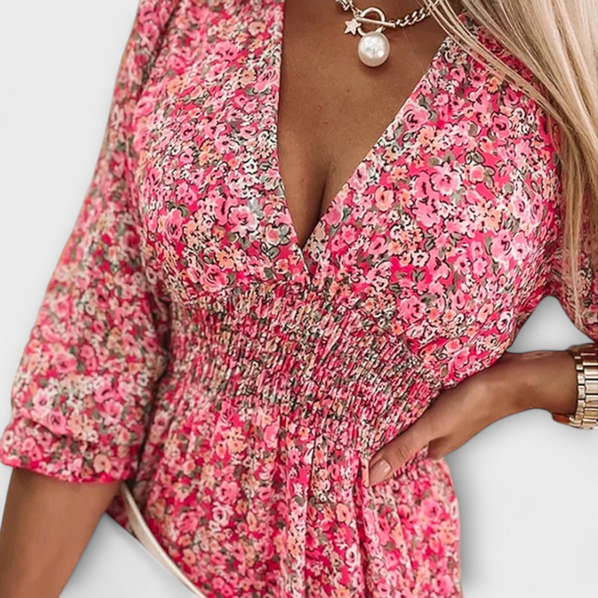 Vestido Floral con Mangas Abullonadas | Romántico