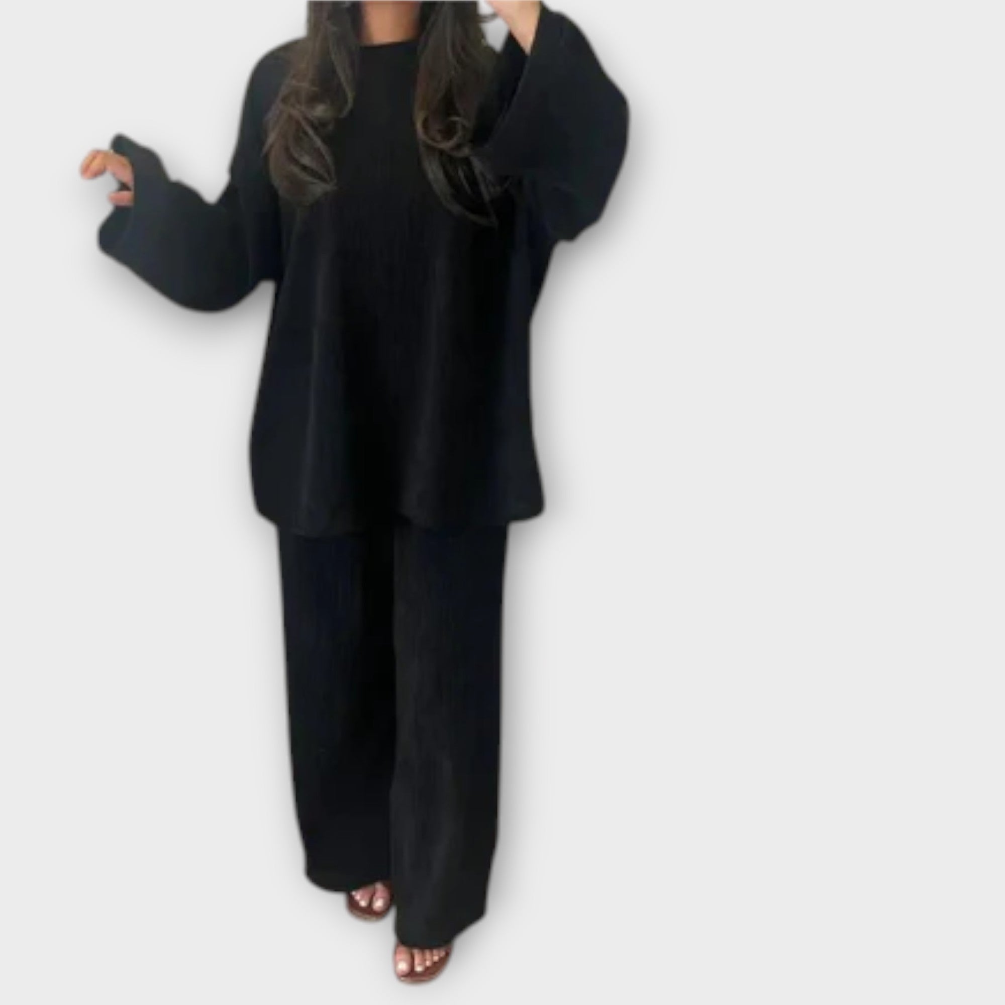 Conjunto de Punto Canalé Oversize para Mujer | Emilia
