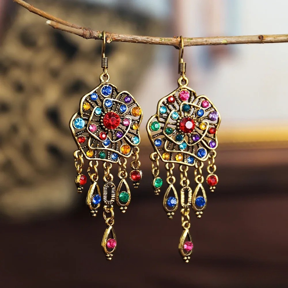 Pendientes de Mandala de Colores Estilo Retro | Joy