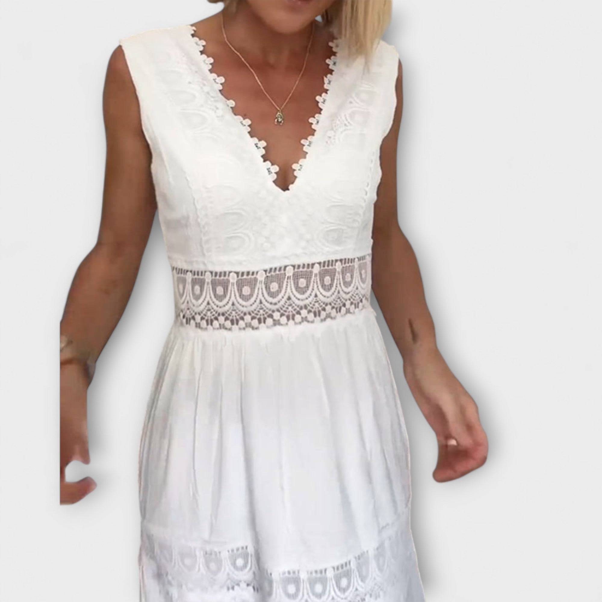 Vestido Midi Bohemio con Encaje Ninfea | Vallary