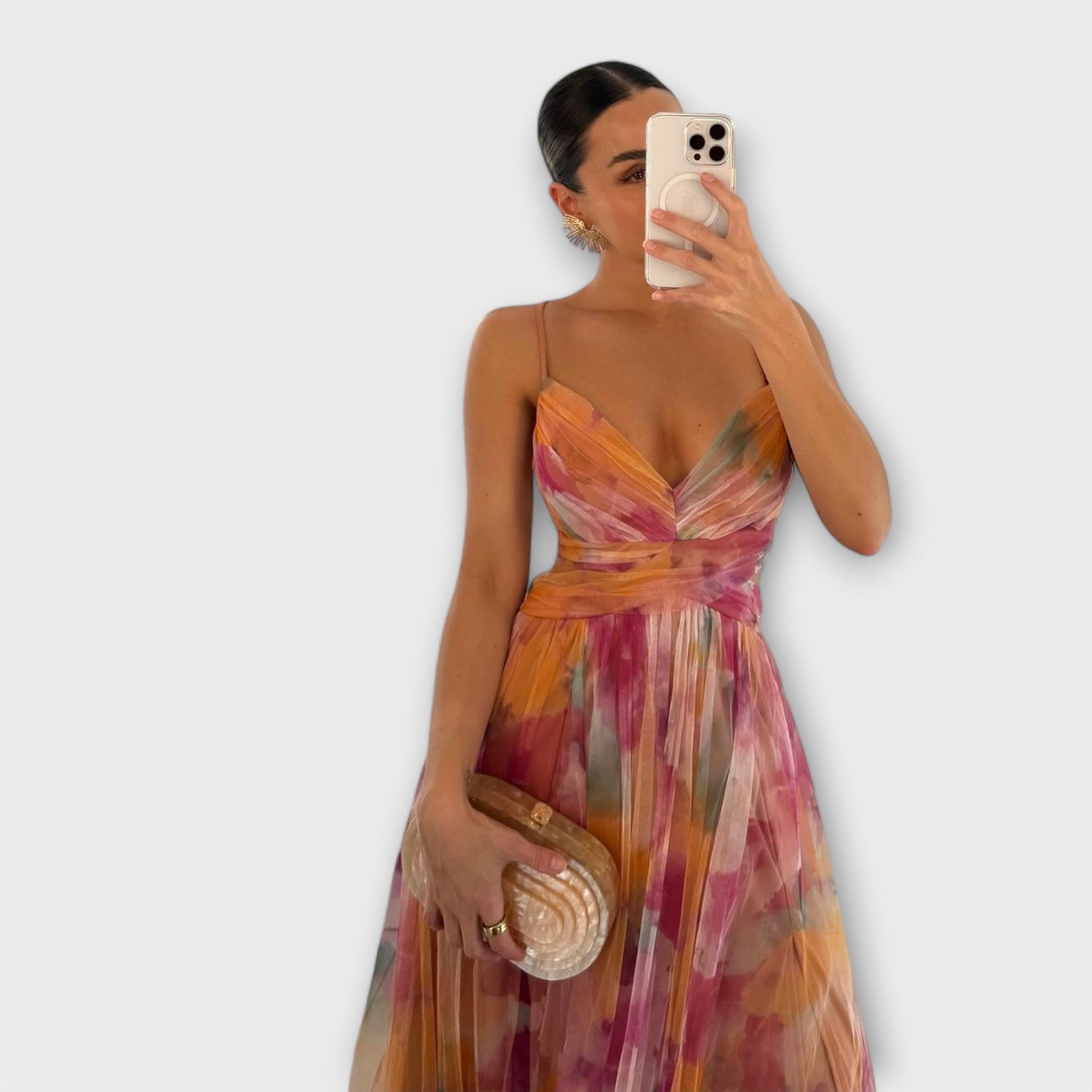 Vestido Largo de Malla Transparente | Annai