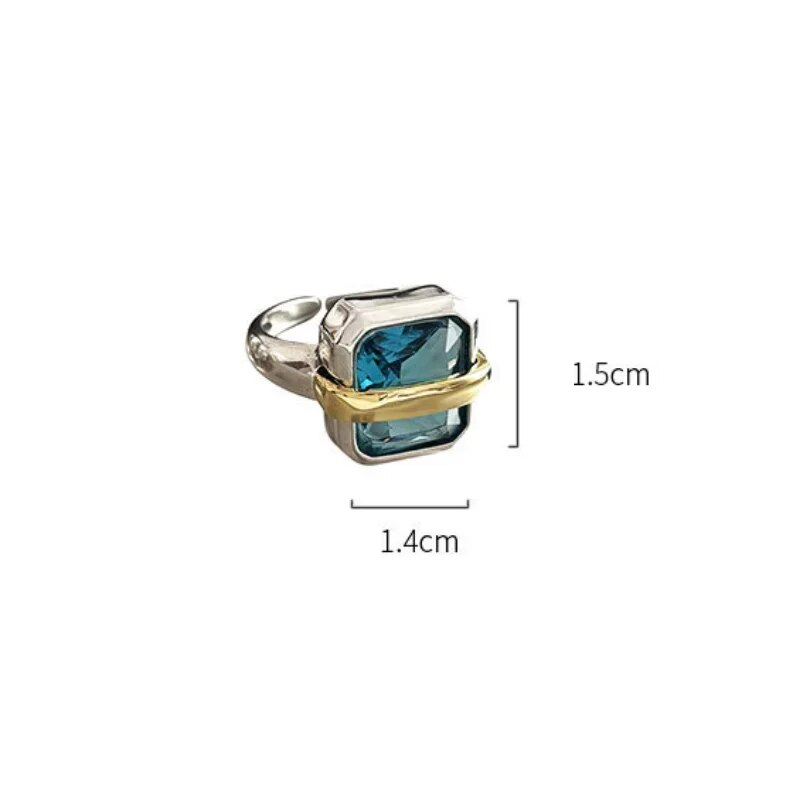Anillo de Plata de Ley 925 con Circonita Azul | Noor