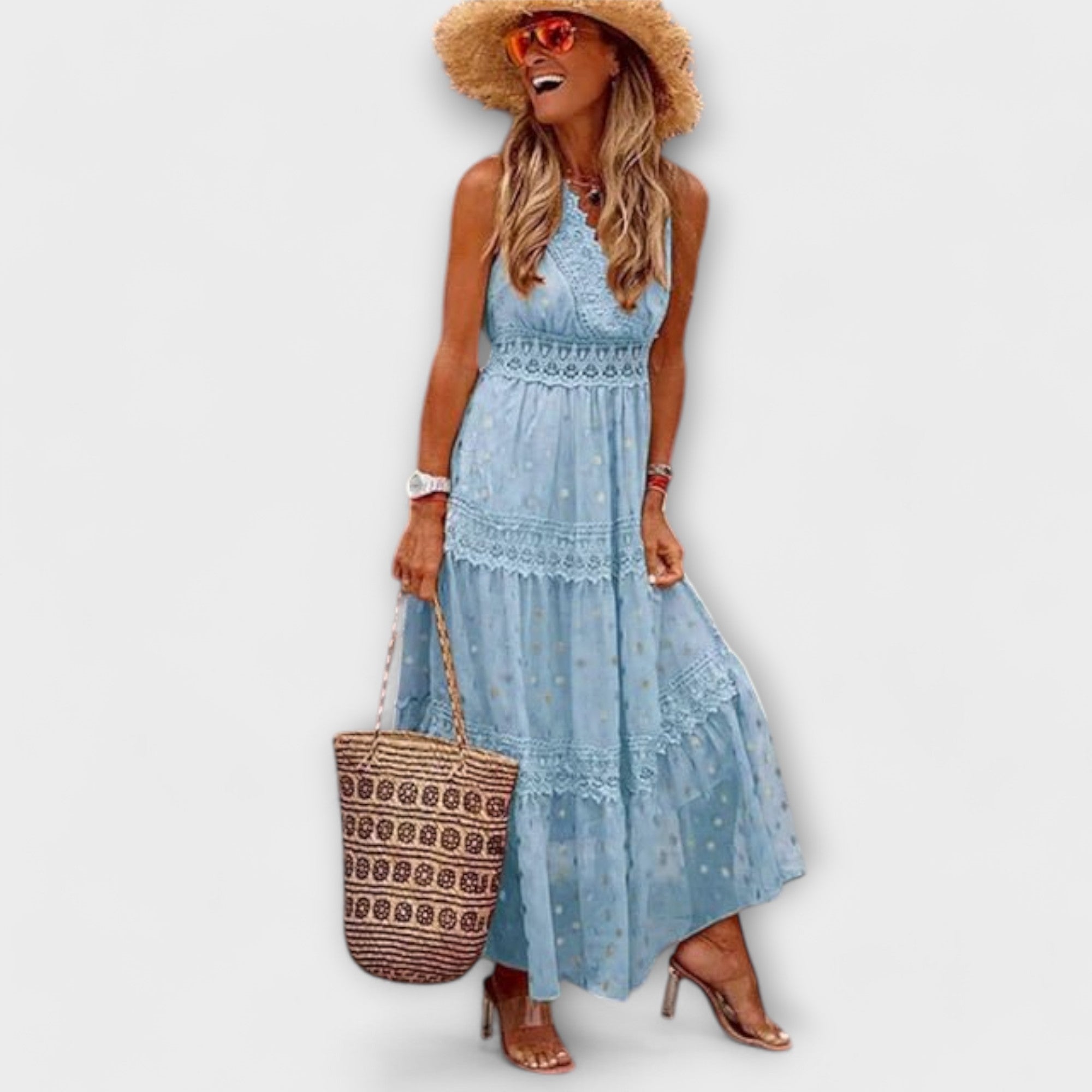 Vestido Largo Bohemio con Encaje | Ibicenco