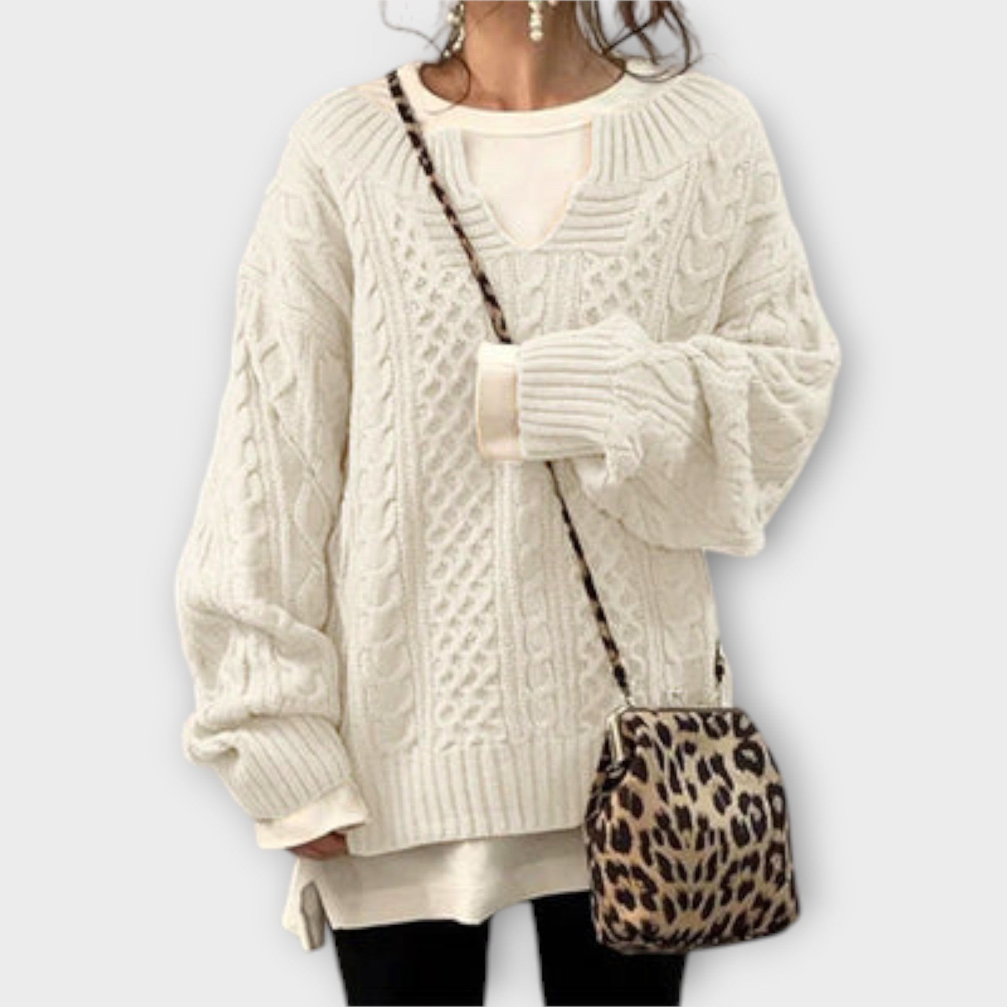 Jersey Oversize de Punto con Trenzas para Mujer | Jully