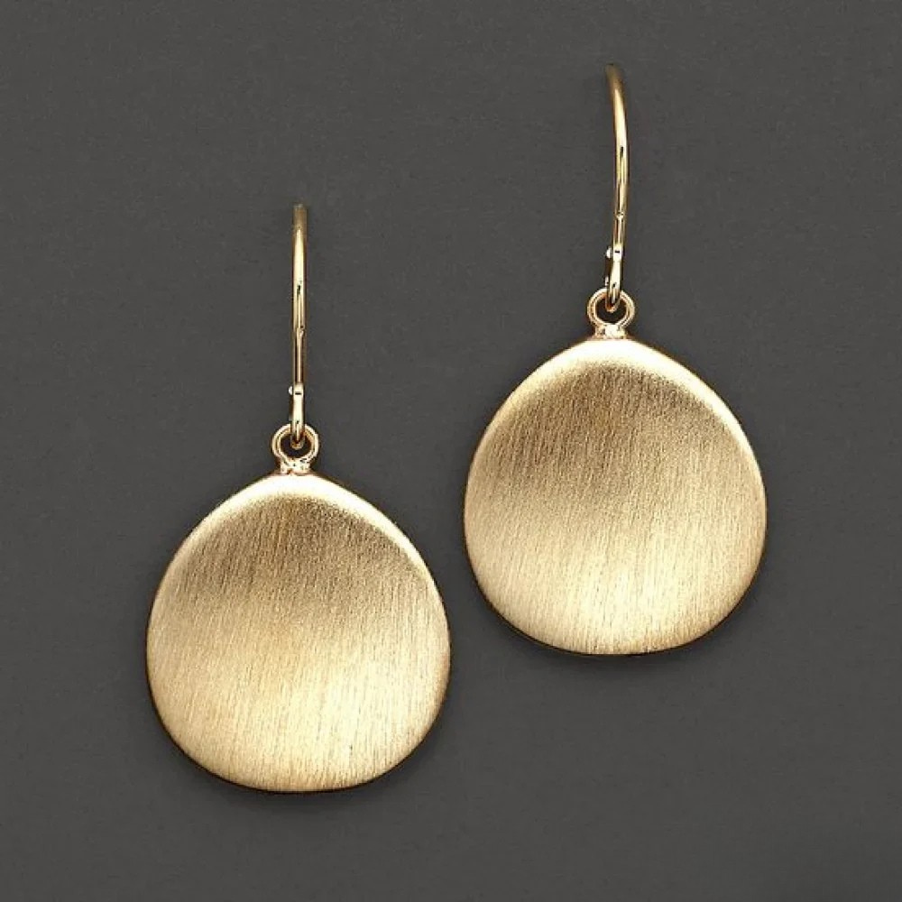 Pendientes Colgantes de Disco Dorado | Terezinha