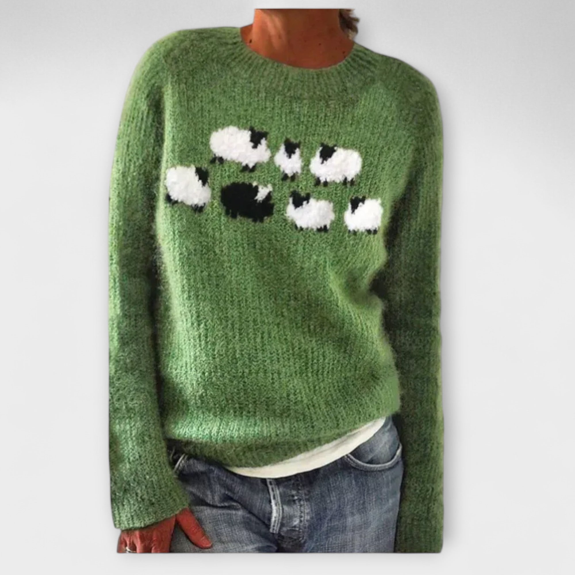 Jersey de Punto con Ovejas para Mujer | Sammy