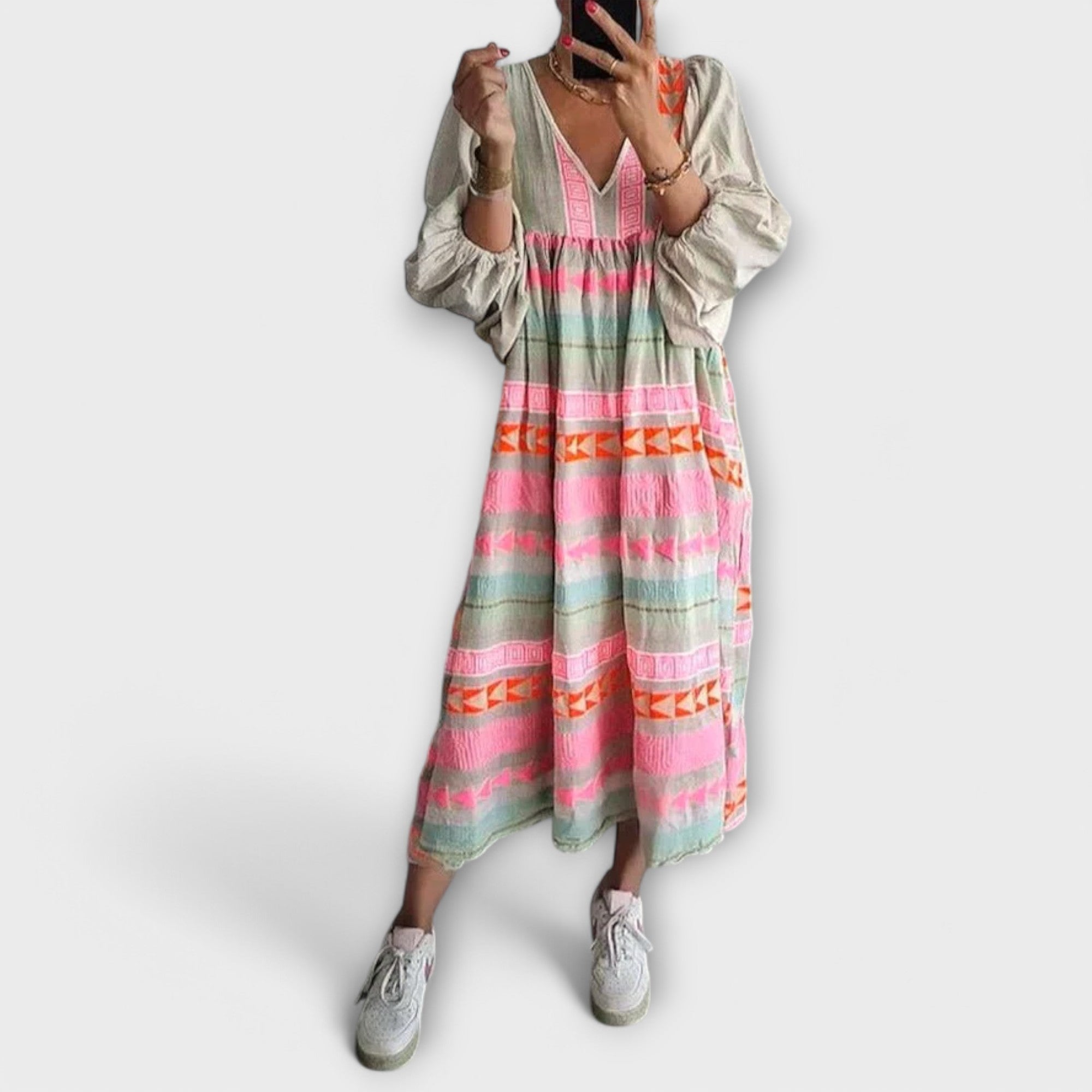 Vestido Suelto de Colores Vivos Hermine | Gabrielly