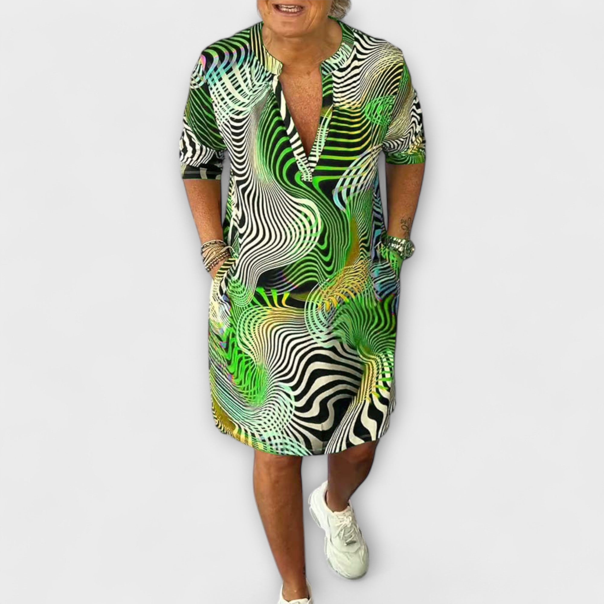 Vestido de Fiesta de Colores con Drapeado Liora | Larah