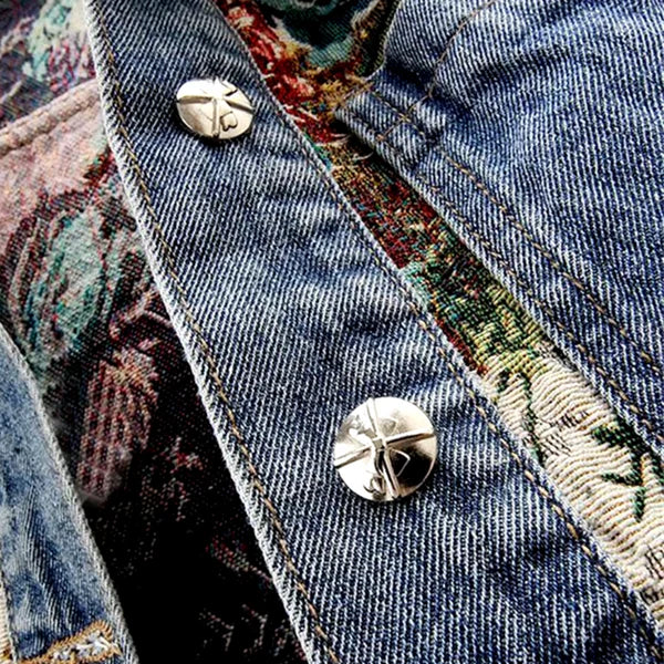 Chaqueta Vaquera con Flores Bordadas | Cazadora Denim de Mujer Estilo Bohemio