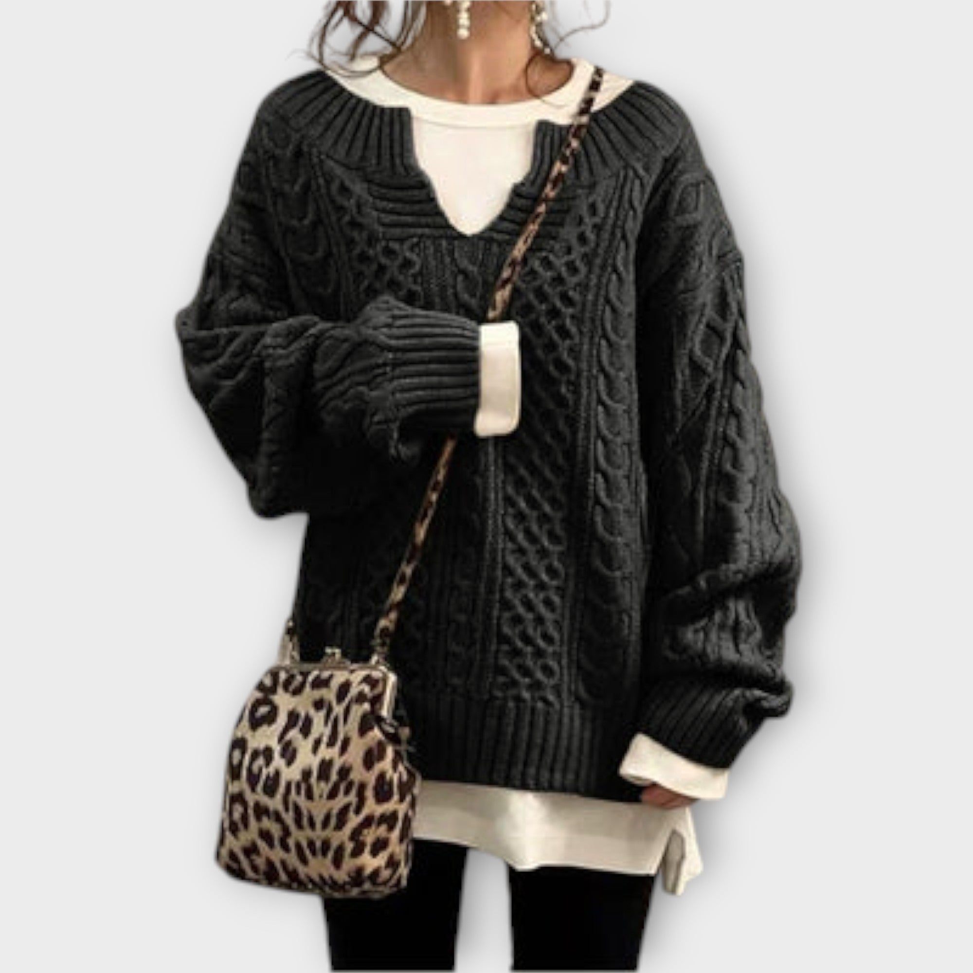 Jersey Oversize de Punto con Trenzas para Mujer | Jully