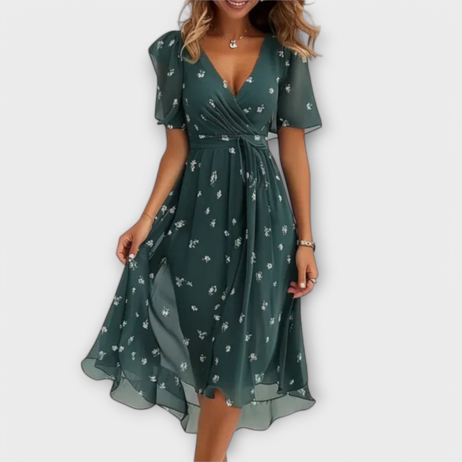 Vestido Elegante con Escote en V para Mujer | Annegret