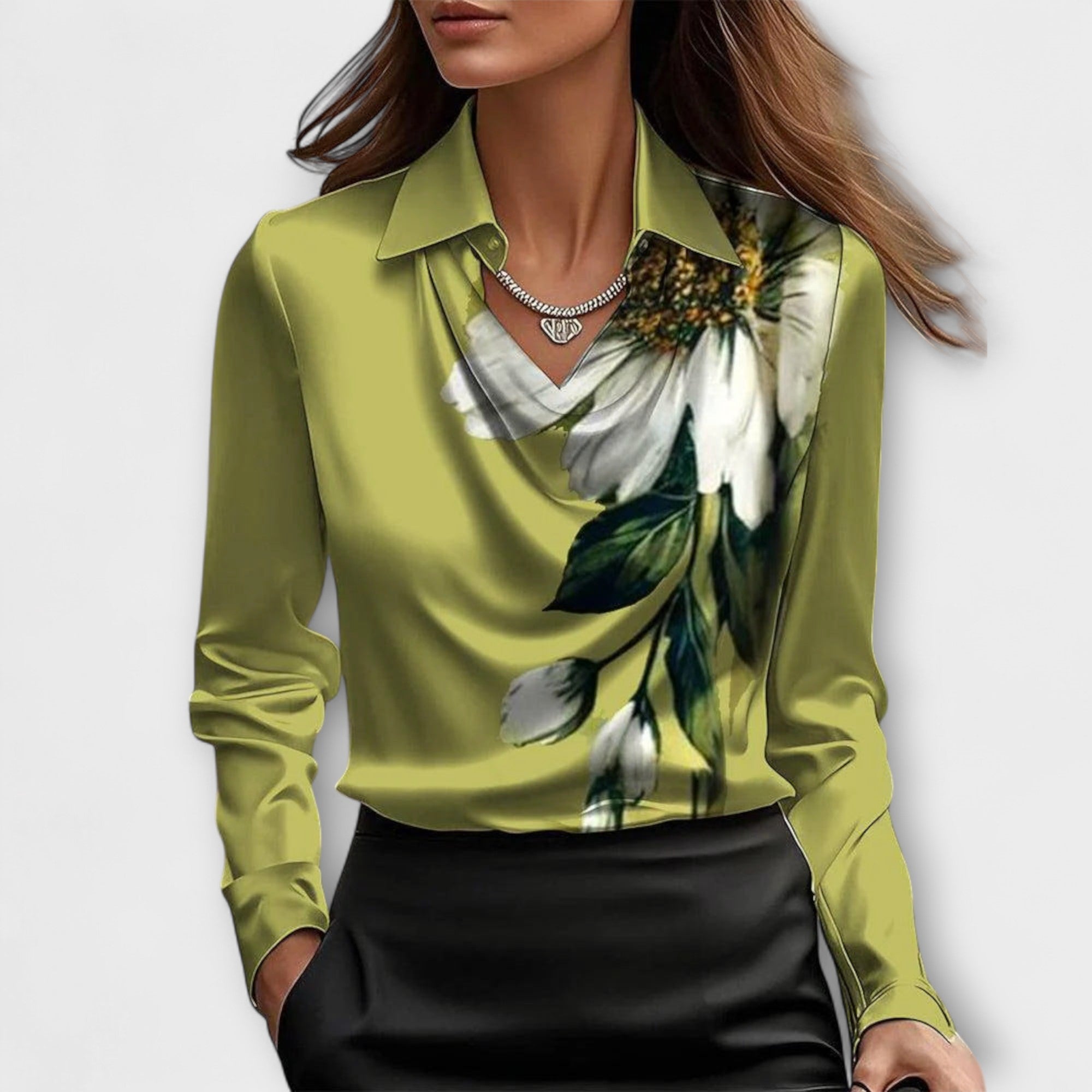 Blusa Brillante con Cuello de Volantes para Mujer | Larissa