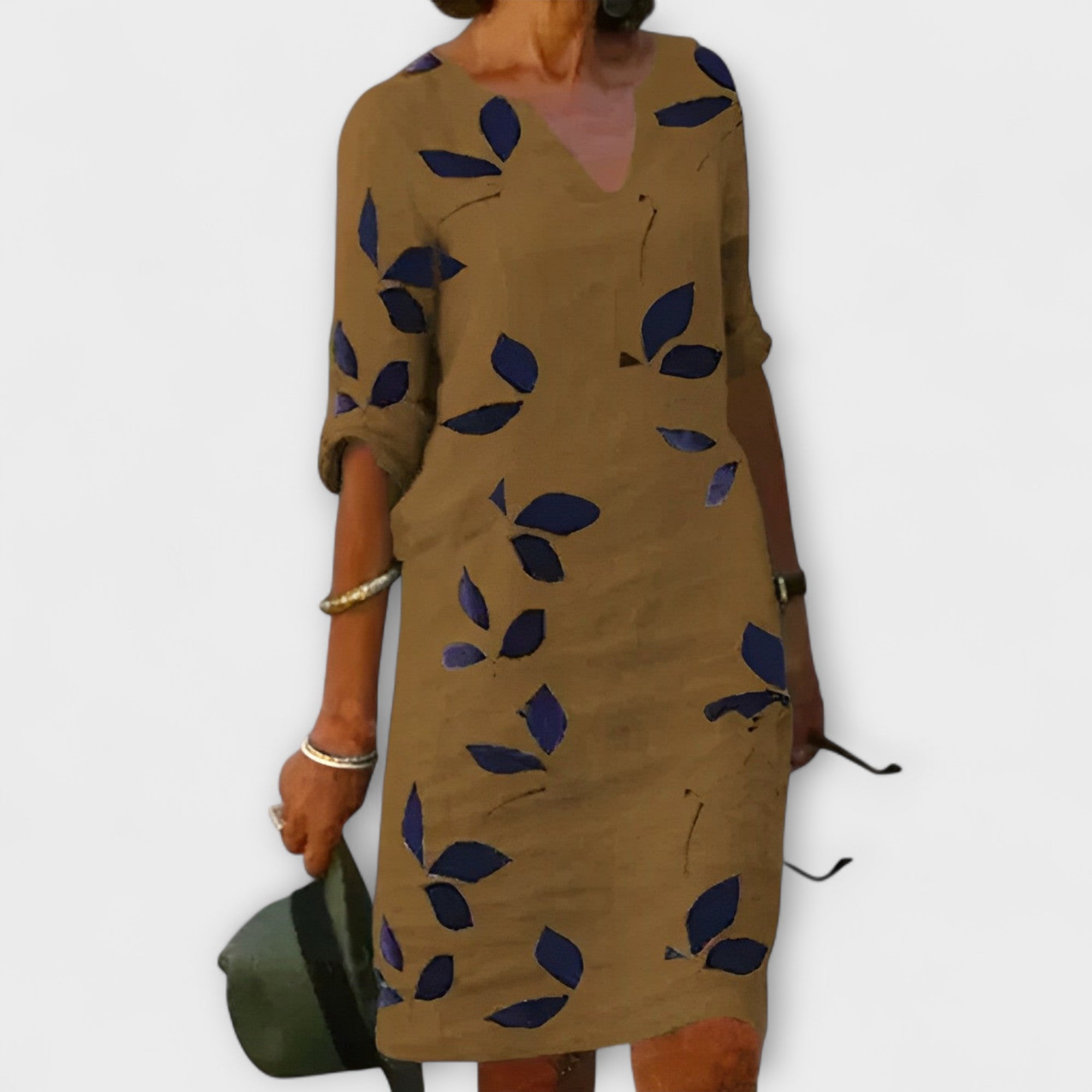Vestido con Estampado de Hojas Tropicales Malende | Milly