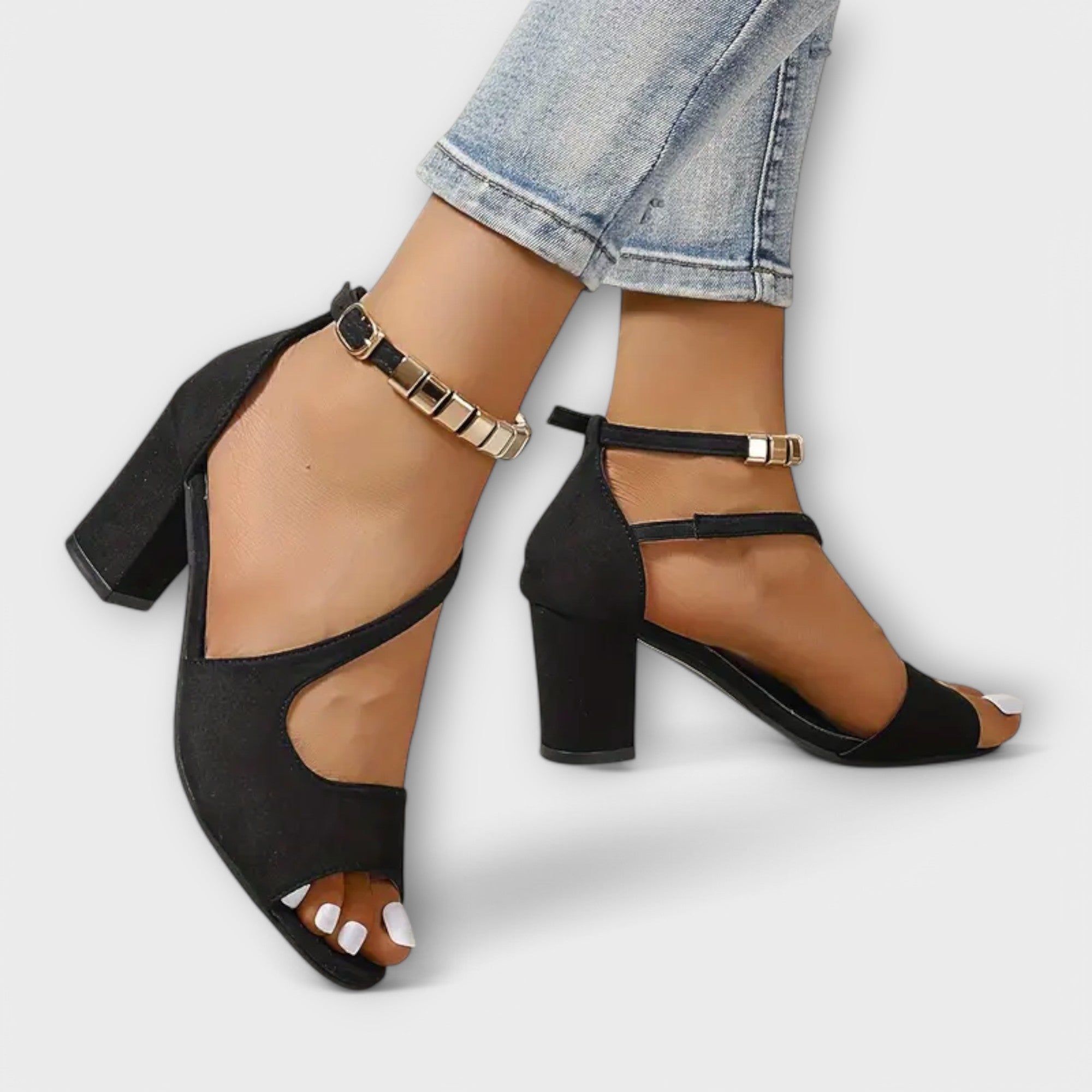 Sandalias de Tacón Ortopédicas con Joyas | Zapatos