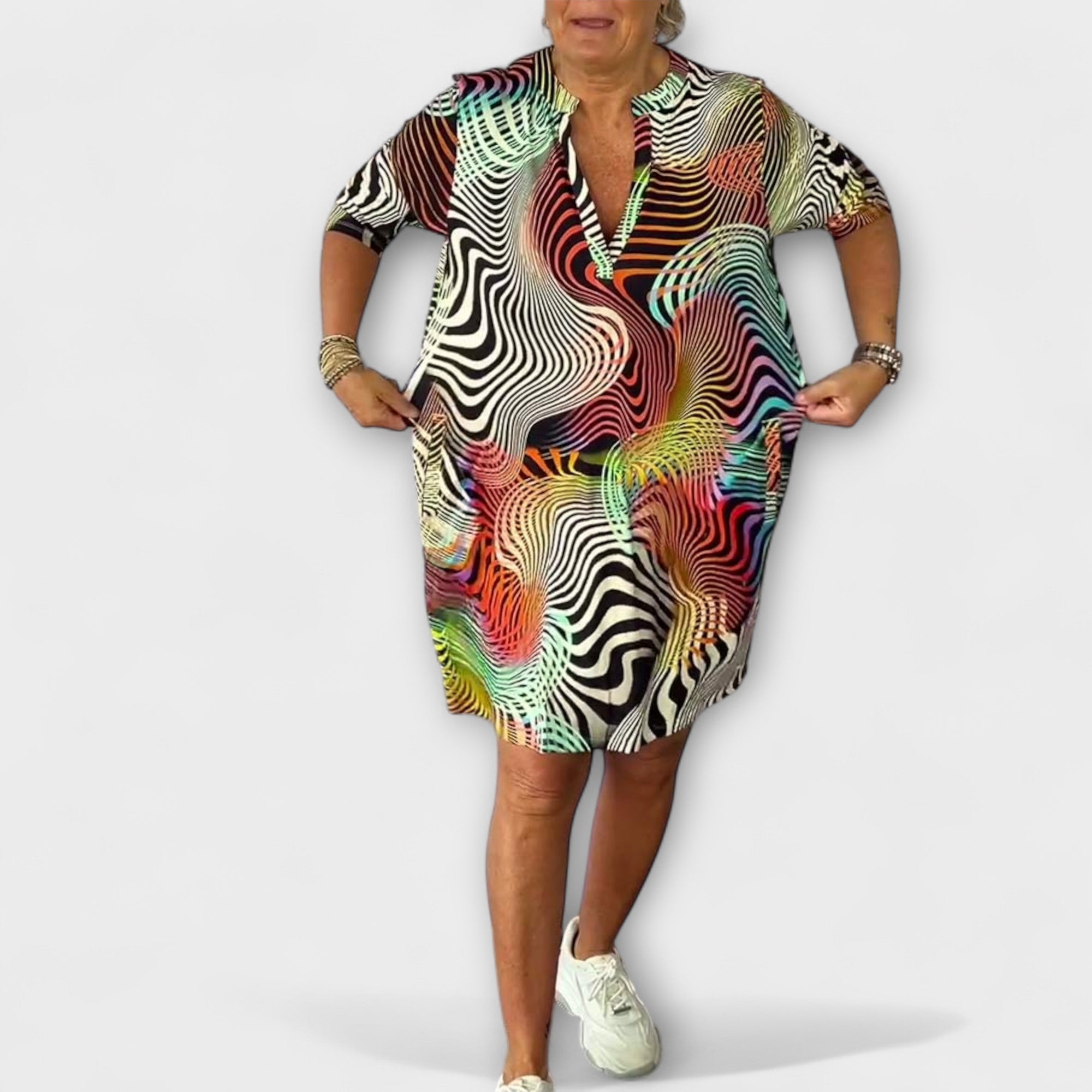 Vestido de Fiesta de Colores con Drapeado Liora | Larah