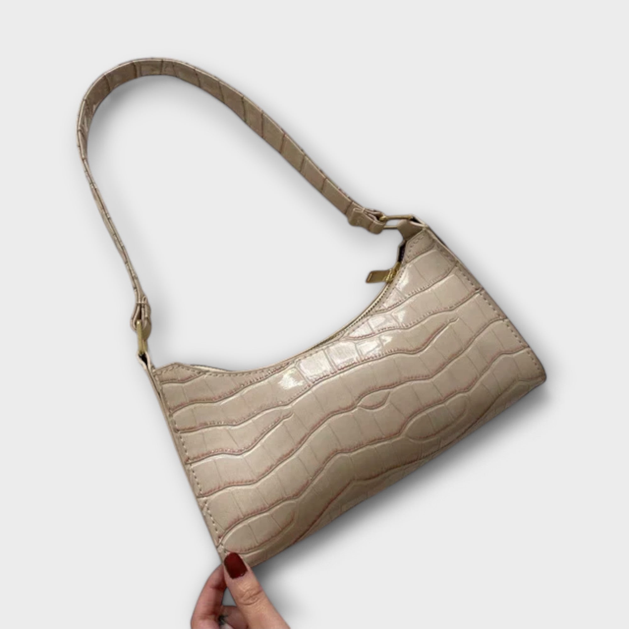 Bolso de Hombro de Piel Brillante | Claire