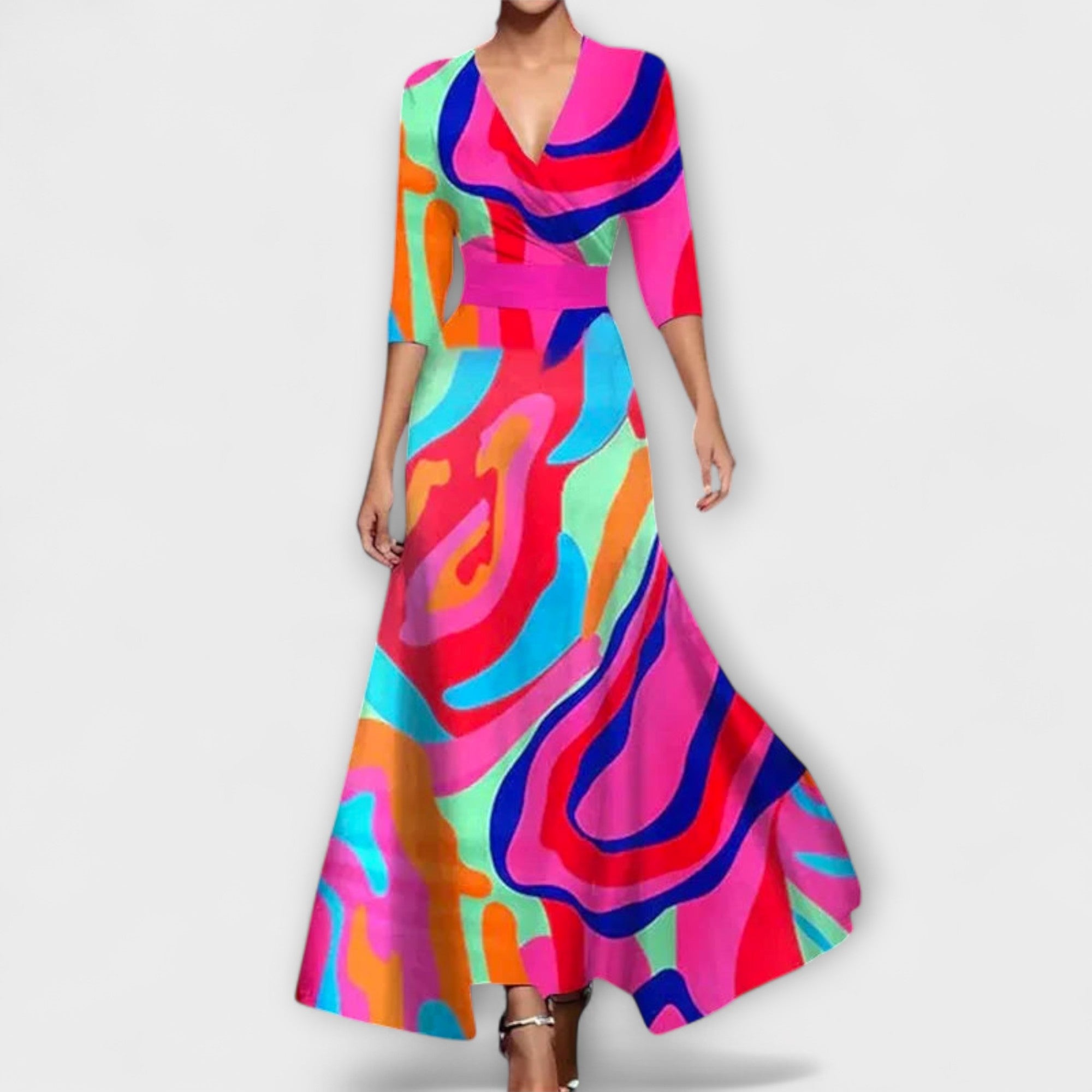 Vestido Elegante con Mangas de Diseño | Alma