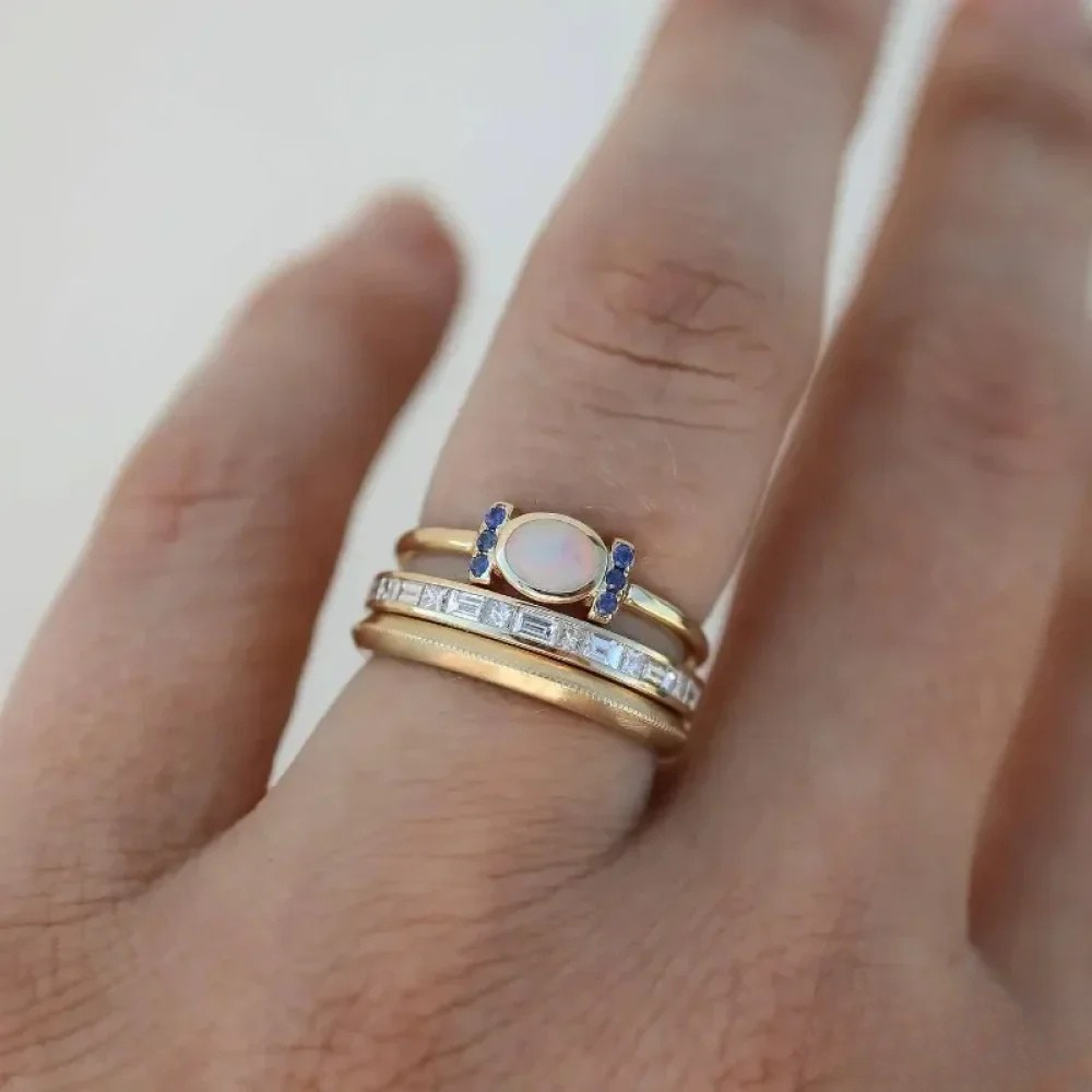 Set de Anillos Dorados Vintage para Mujer | Pietra