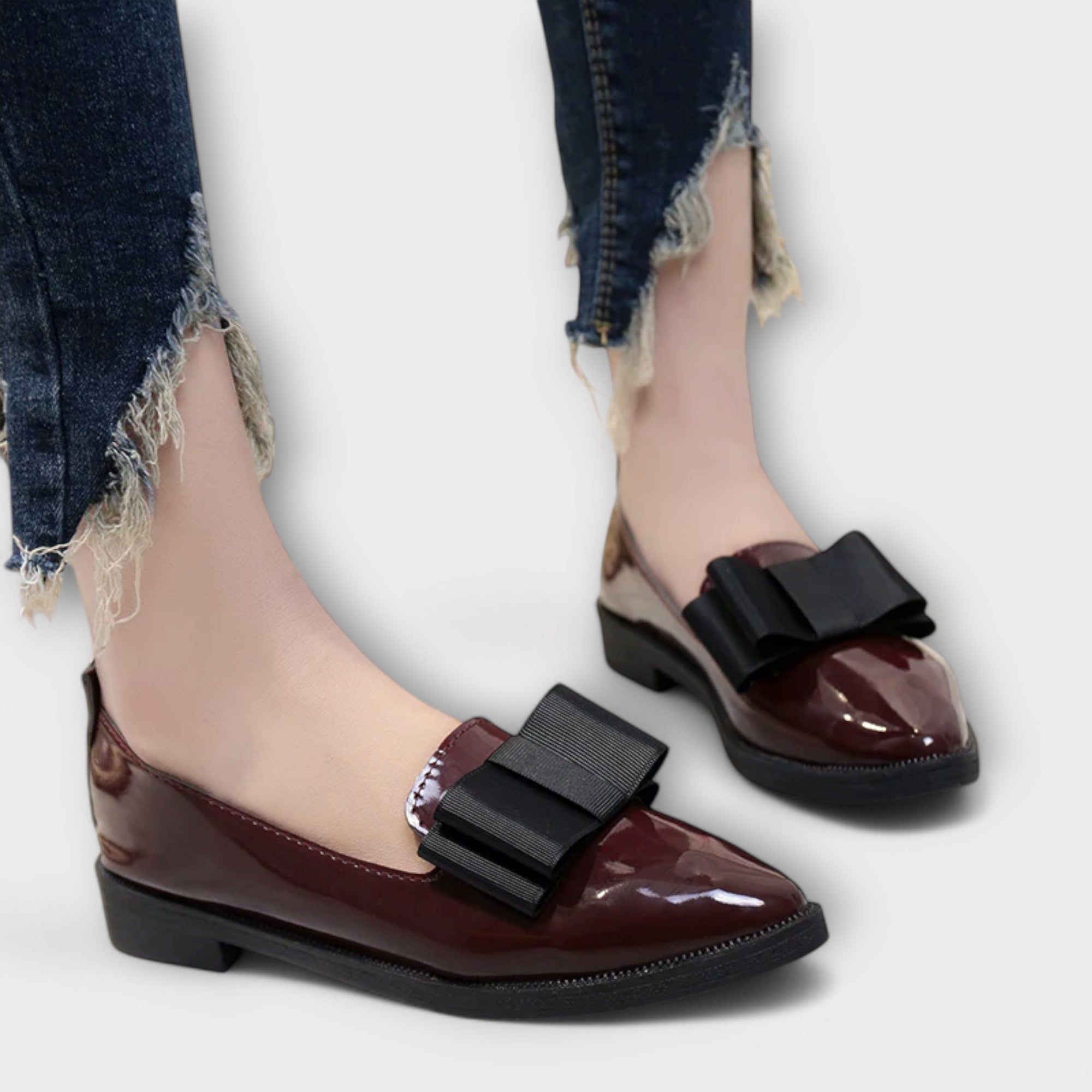 Mocasines Negros de Piel con Plataforma | Mysa