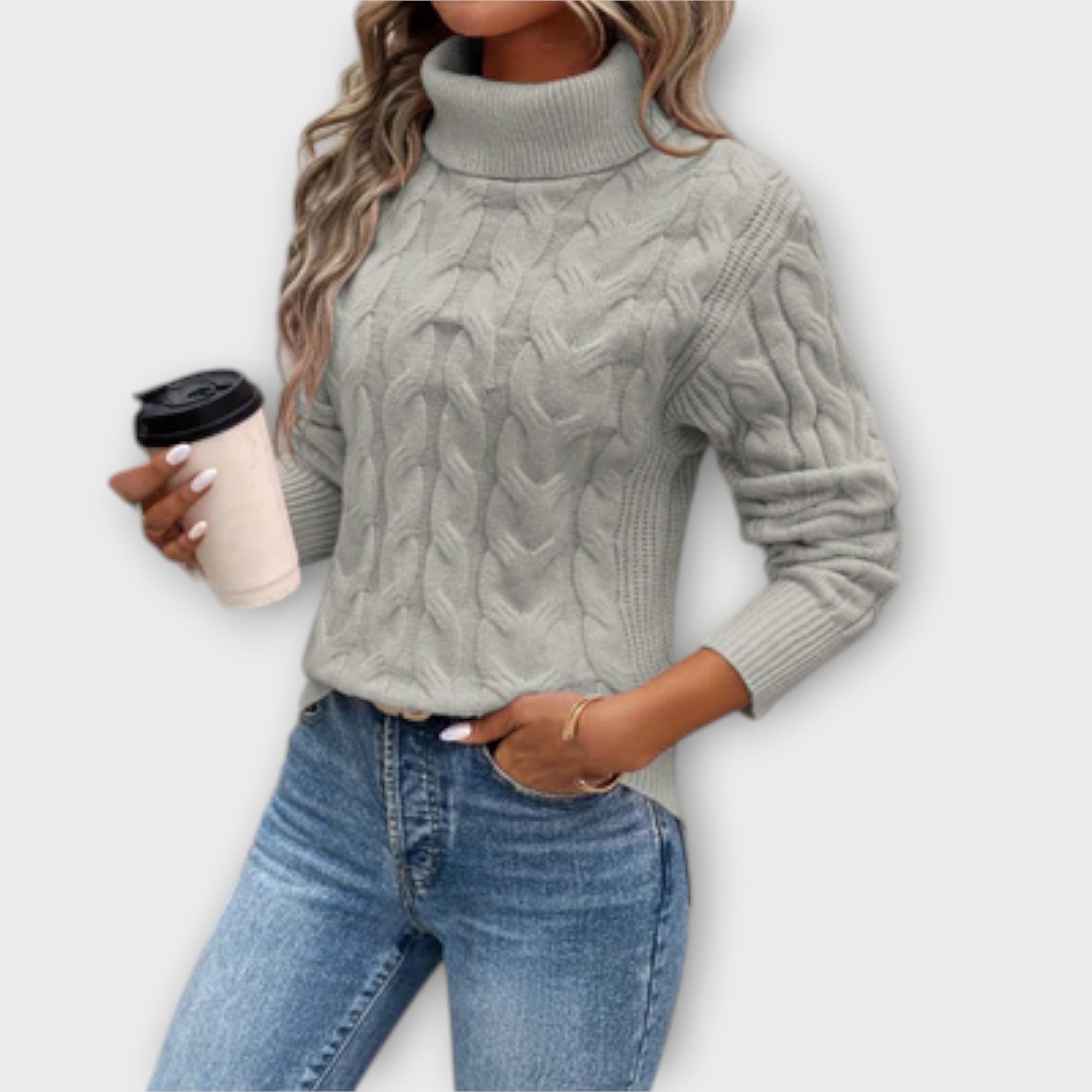 Jersey de Cuello Alto Elegante para Mujer | Duna