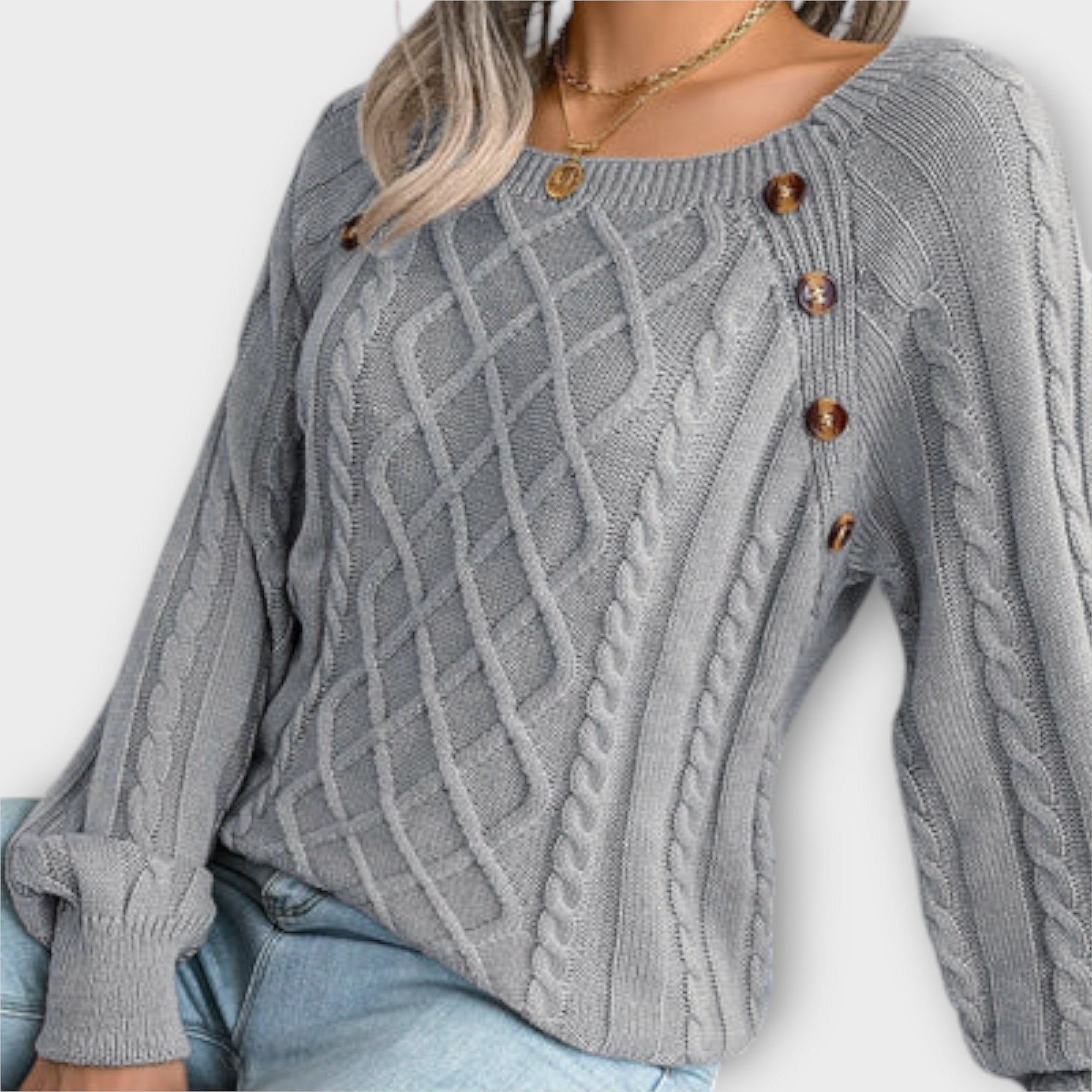 Jersey de Punto con Botones en el Hombro | Andrea