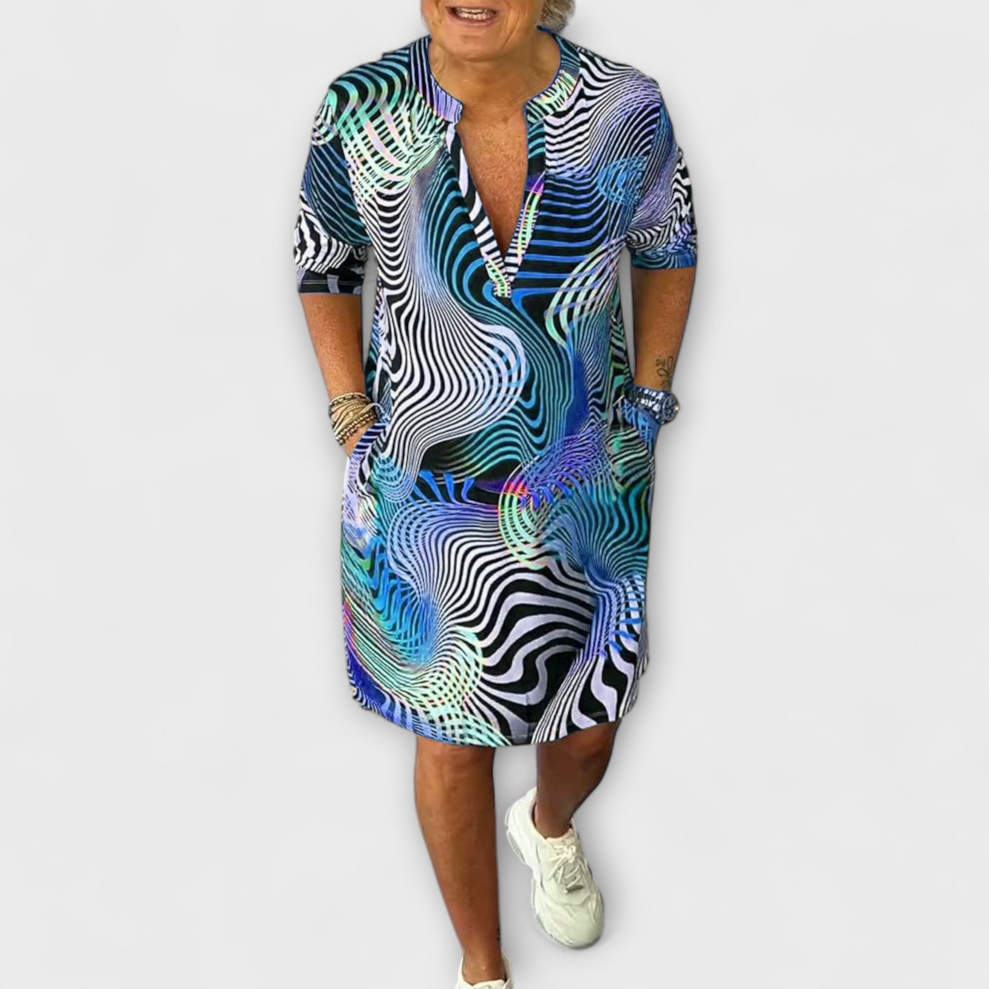 Vestido de Fiesta de Colores con Drapeado Liora | Larah