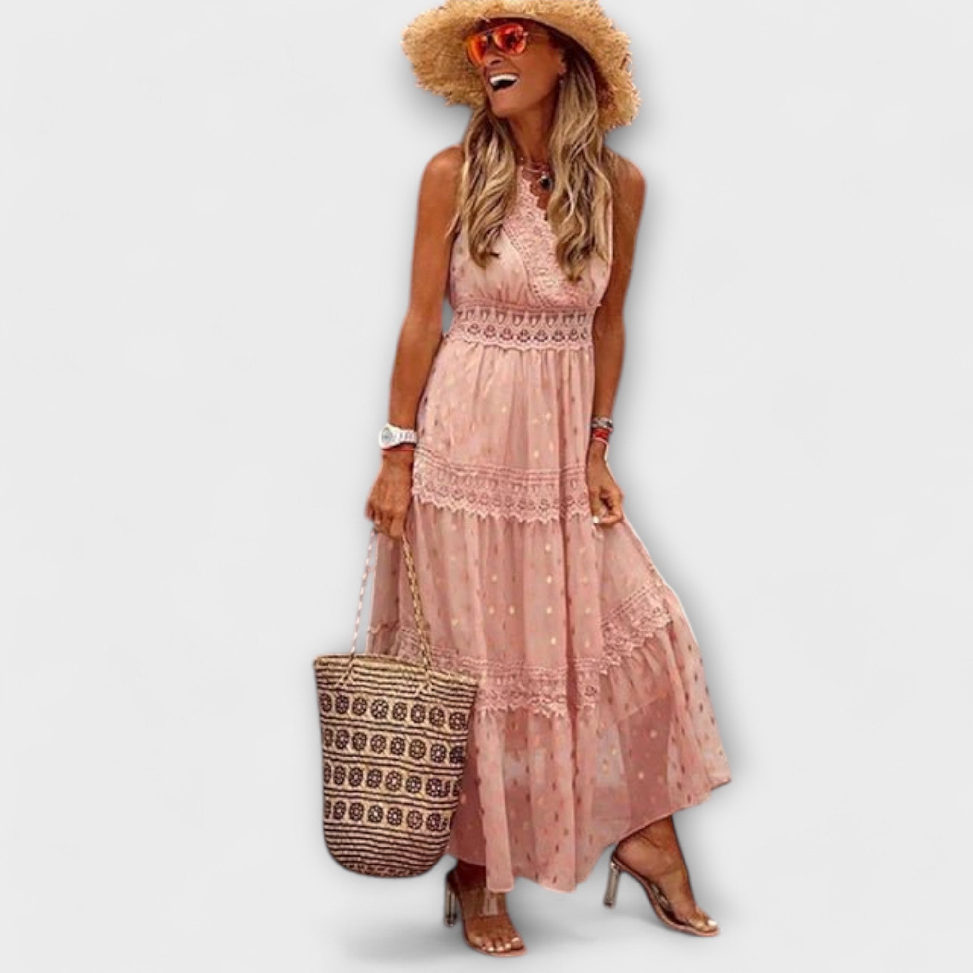 Vestido Largo Bohemio con Encaje | Ibicenco