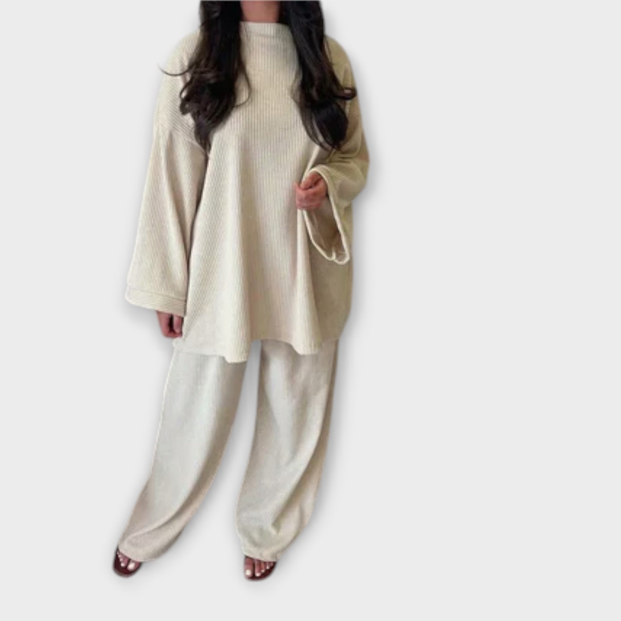 Conjunto de Punto Canalé Oversize para Mujer | Emilia