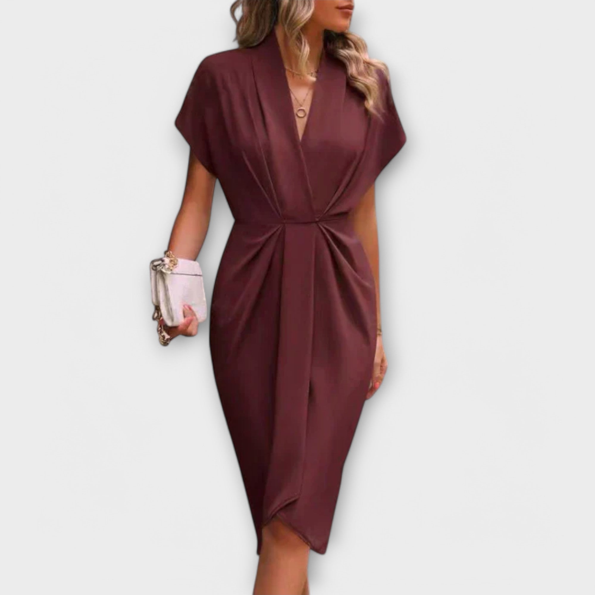Vestido Cruzado Negro de Largo Midi Serena | Vanessa