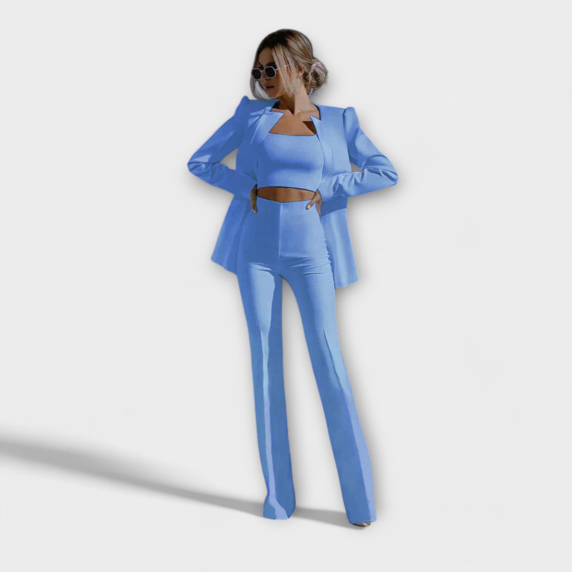 Conjunto de 3 Piezas para Mujer: Blazer, Top y Pantalón | Olivia